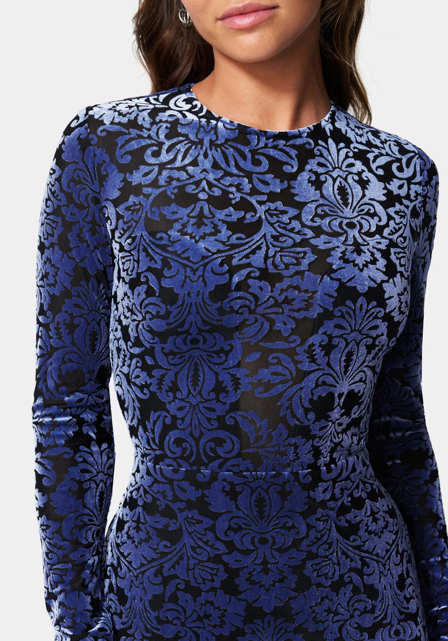 Velvet Burnout Midi Dress sold by Bebe product image thumbnail 4