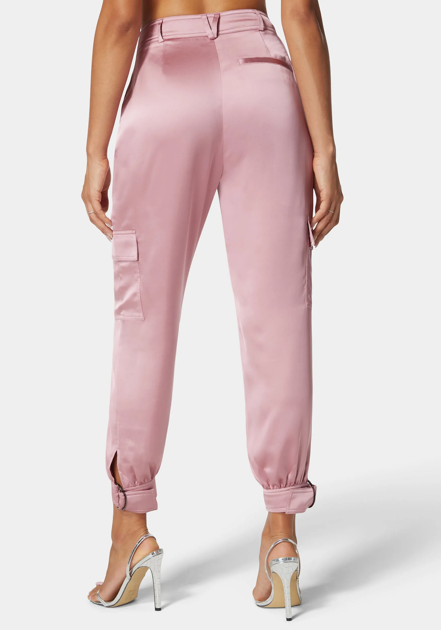 Natural Waist Stud Detail Satin Jogger Pant sold by Bebe product image thumbnail 3