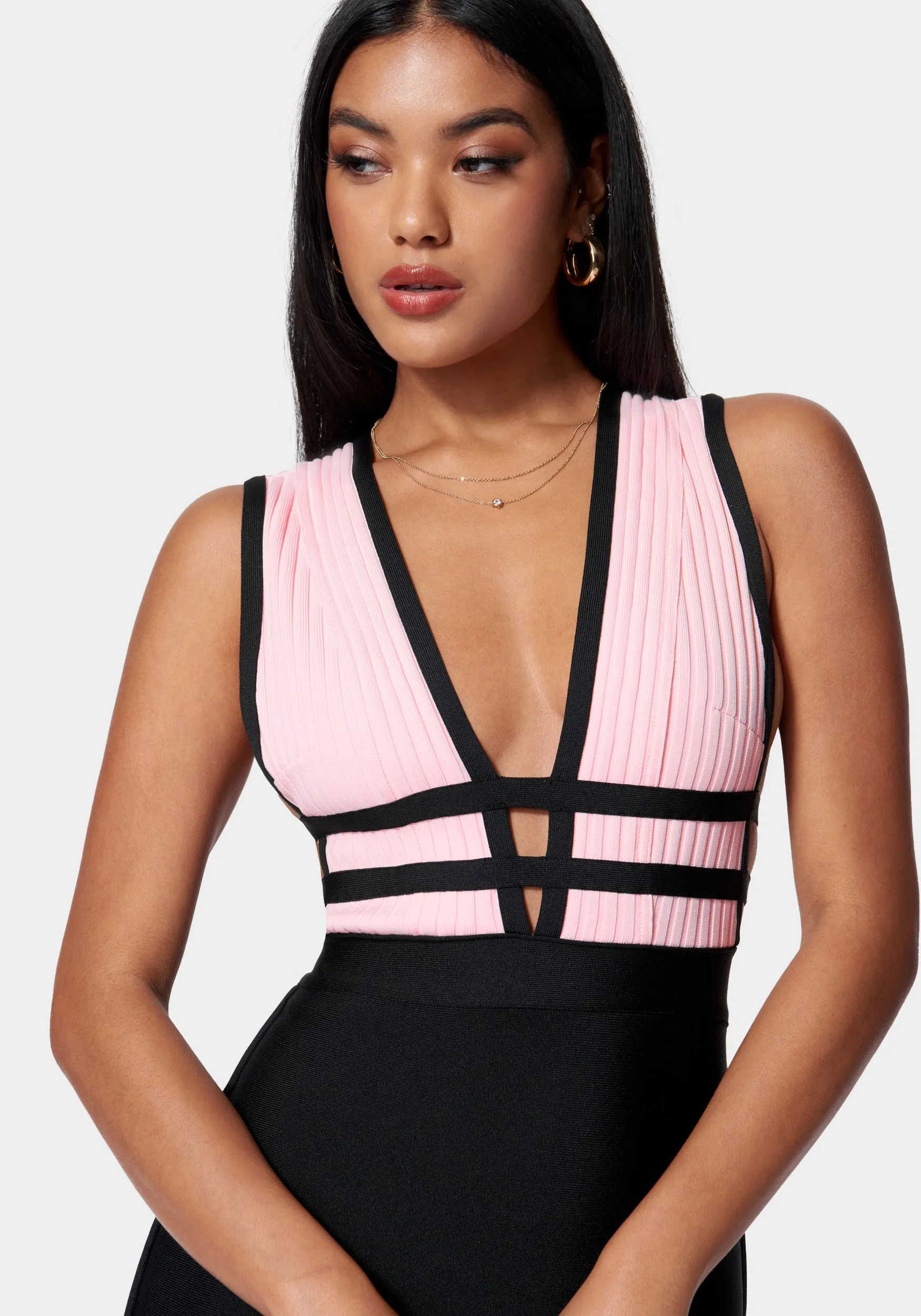 Plunge Neck Bandage Dress sold by Bebe product image thumbnail 4