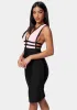 Plunge Neck Bandage Dress sold by Bebe