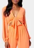 Tie Front Elastic Waist Jumpsuit sold by Bebe