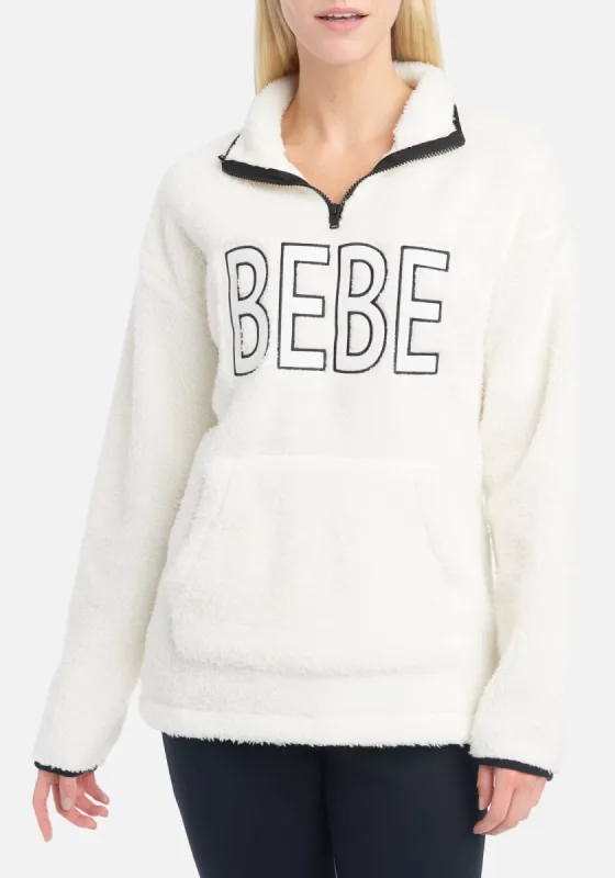 Bebe Logo Sherpa Sweater sold by Bebe