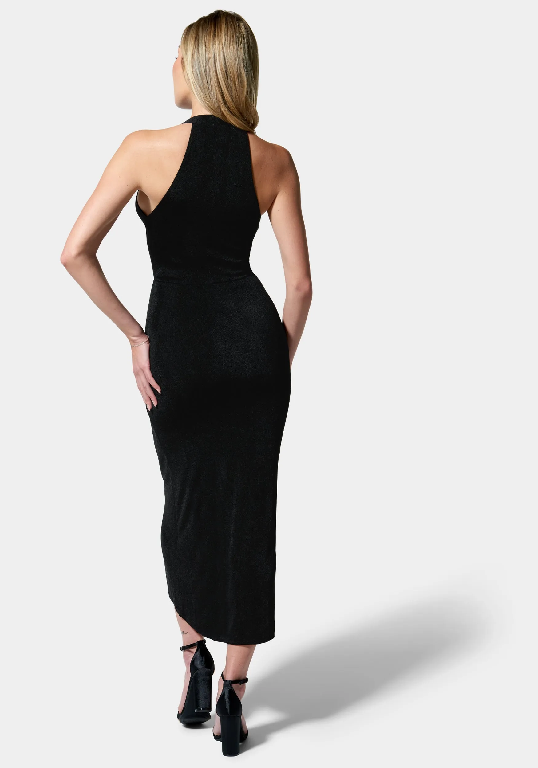 Slinky Asymmetrical Halter Neck Dress sold by Bebe product image thumbnail 3