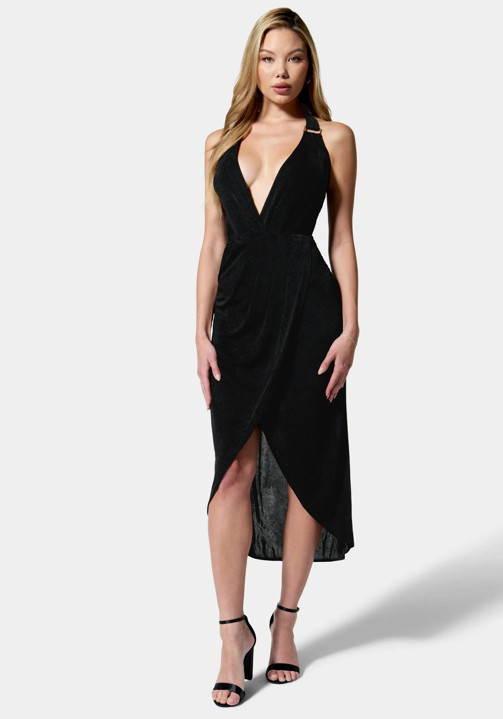 Slinky Asymmetrical Halter Neck Dress sold by Bebe product image thumbnail 2
