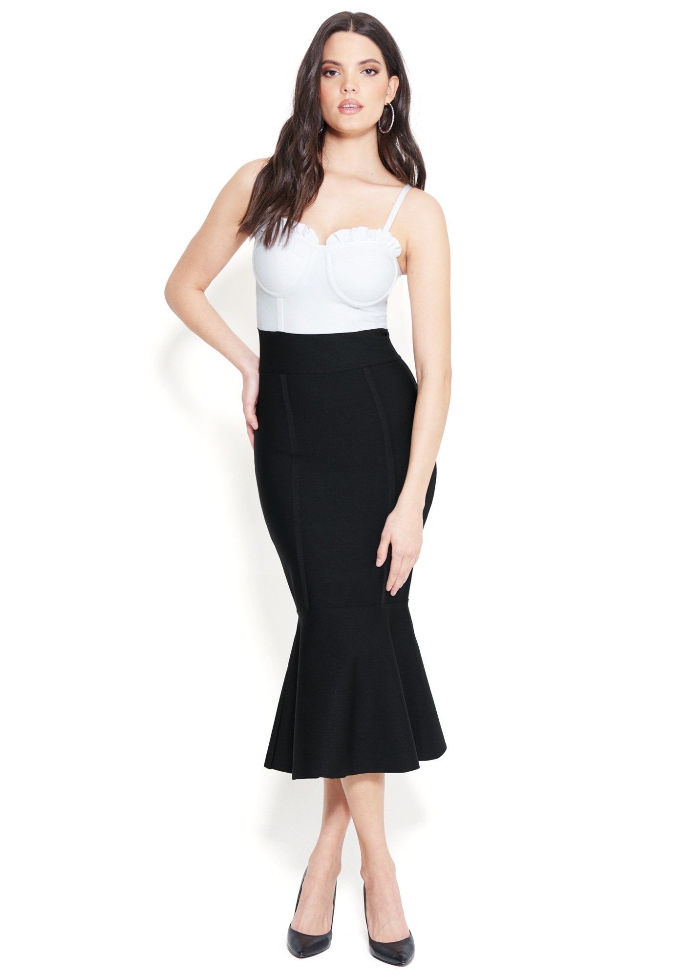 Bustier Bandage Midi Flare Dress sold by Bebe