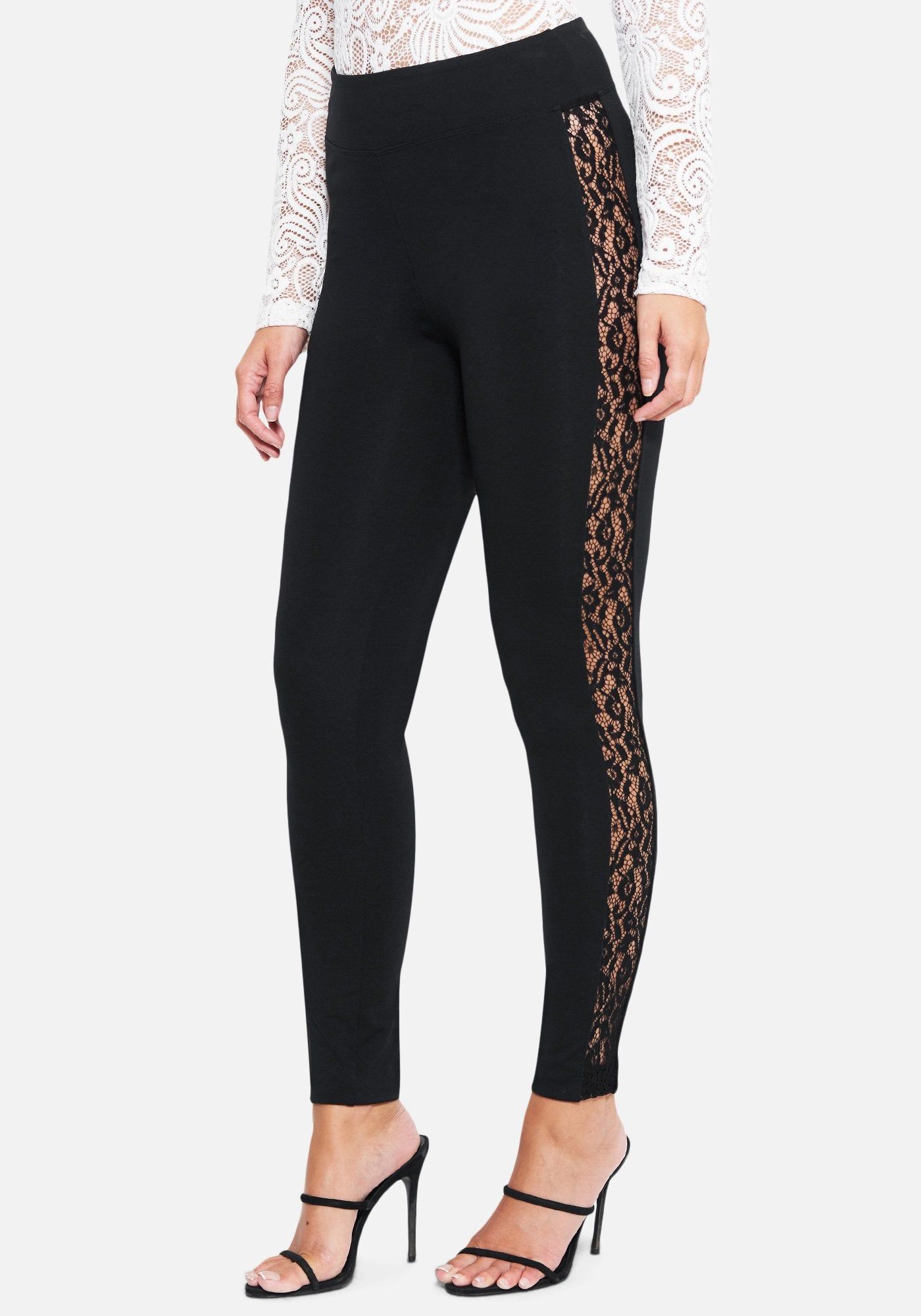 Side Lace Panel Legging sold by Bebe