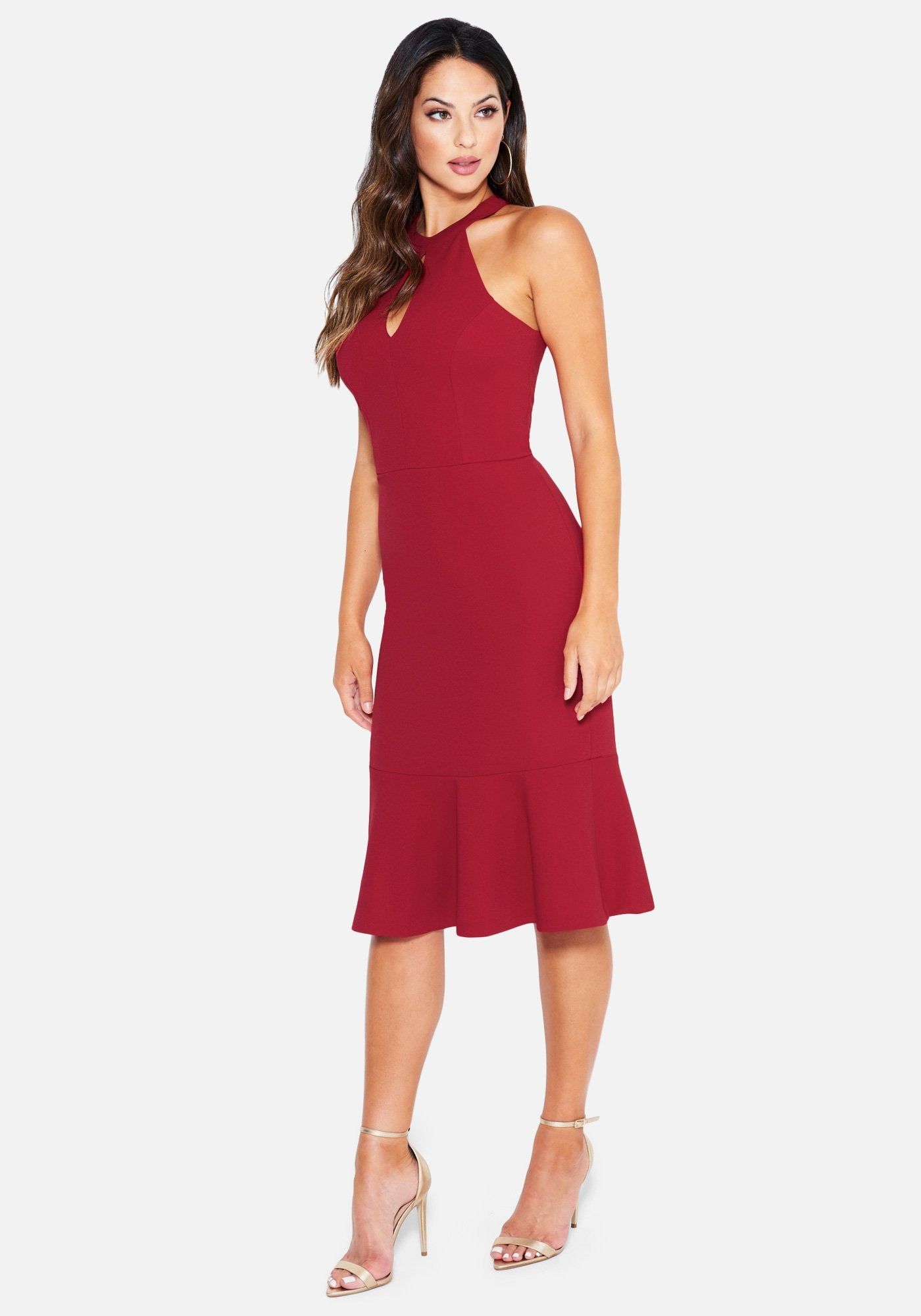 Halter Keyhole Flutter Midi sold by Bebe product image thumbnail 3