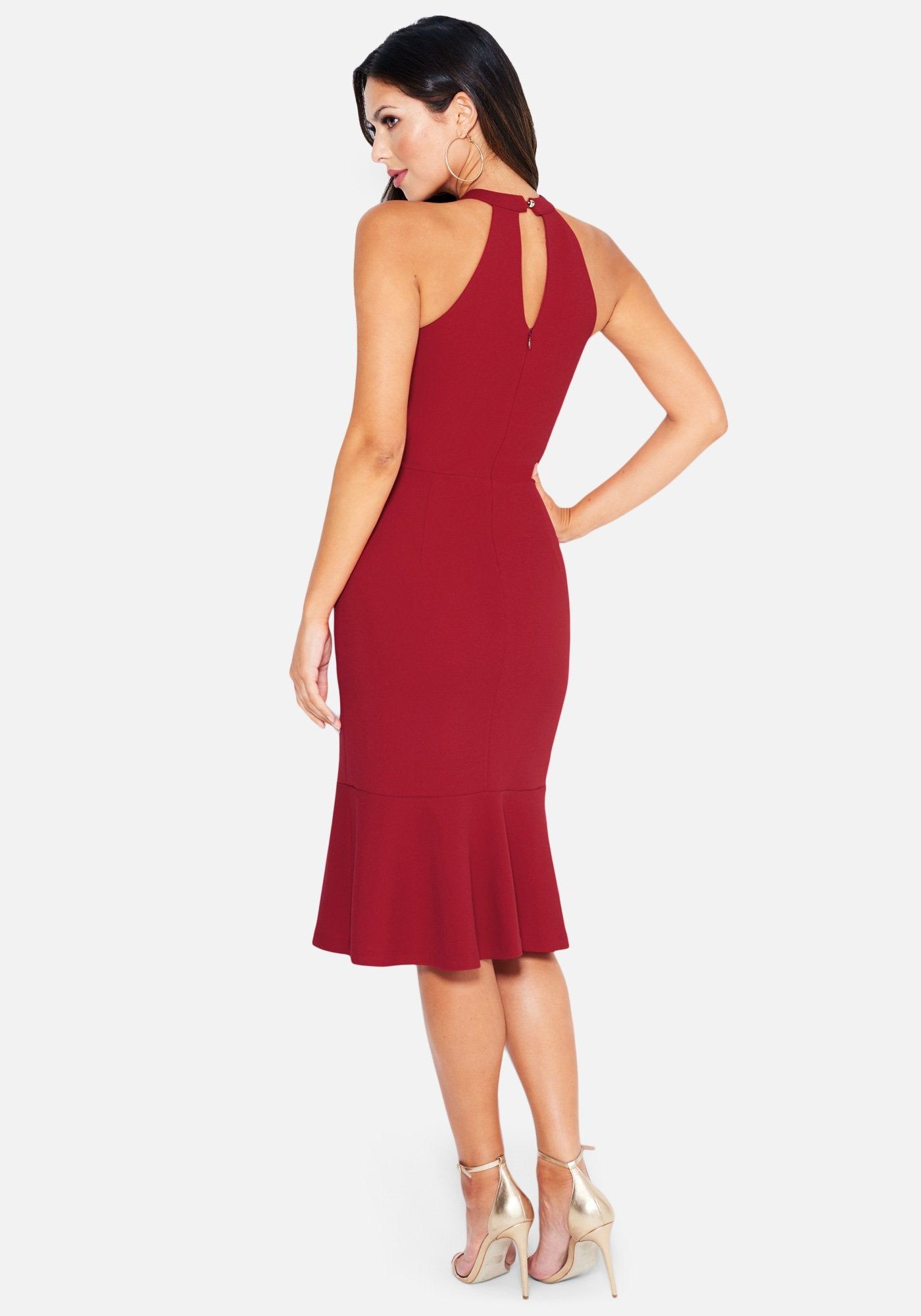 Halter Keyhole Flutter Midi sold by Bebe product image thumbnail 4