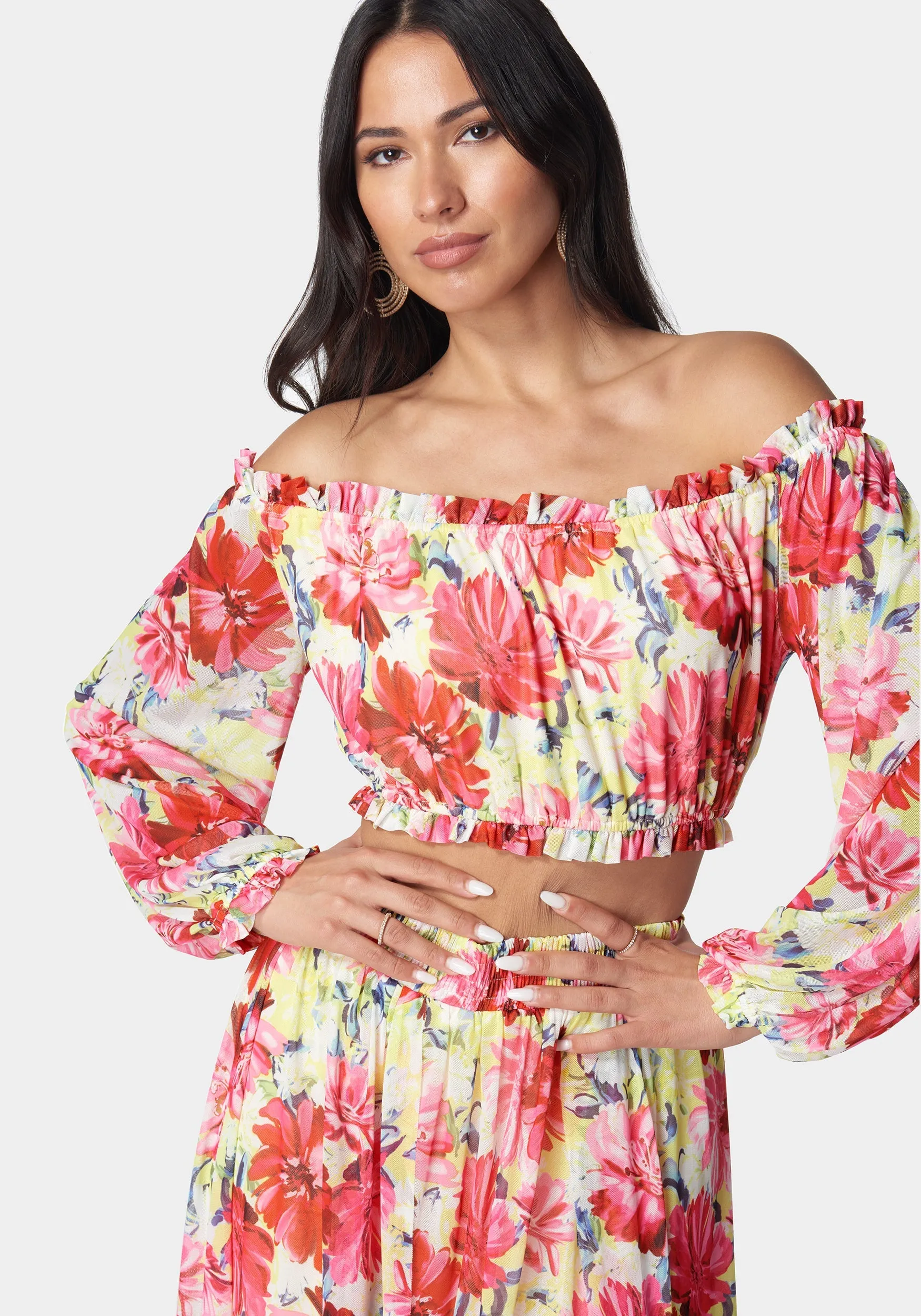 High Slit Two Piece Mesh Dress sold by Bebe product image thumbnail 4