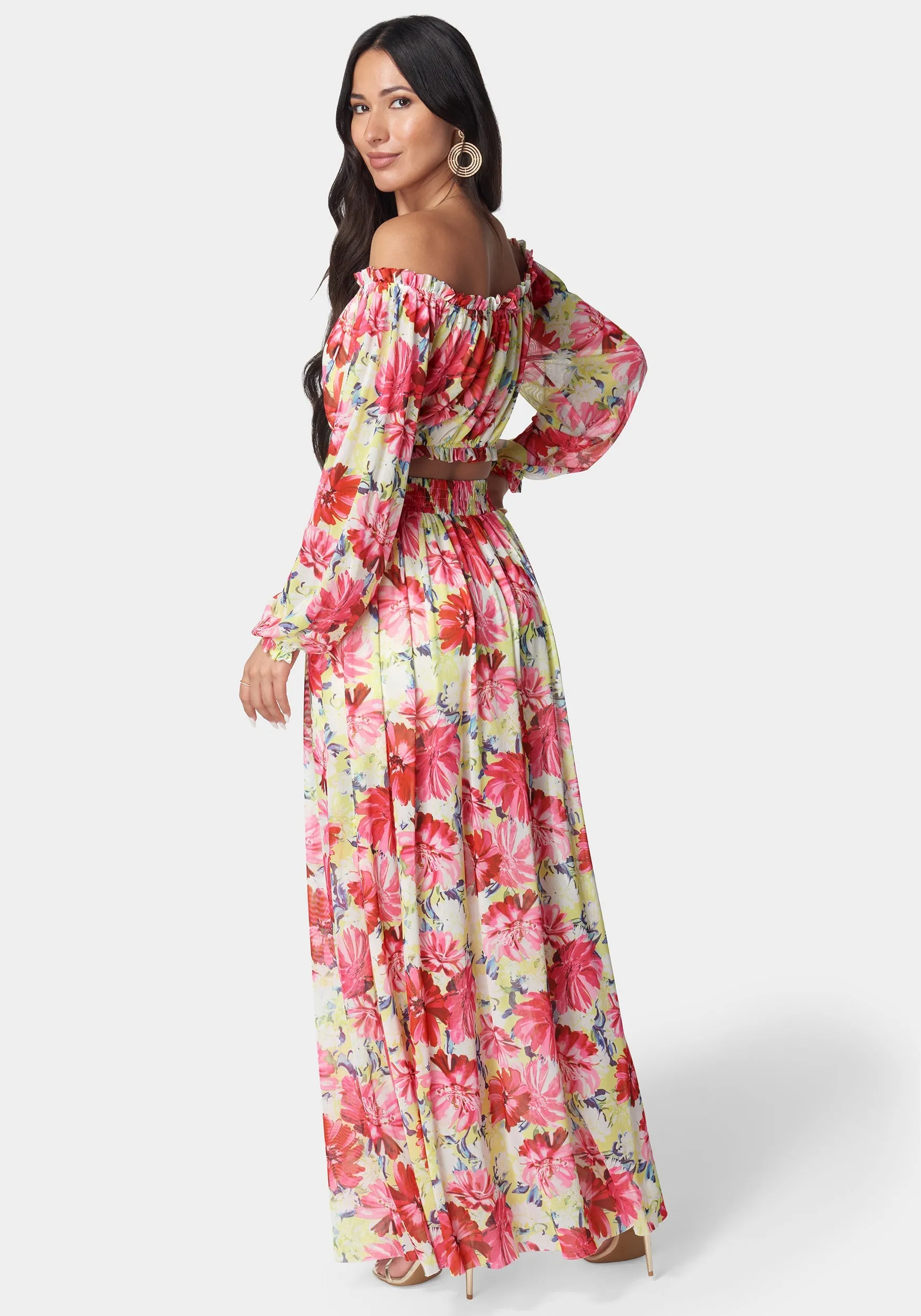 High Slit Two Piece Mesh Dress sold by Bebe product image thumbnail 3