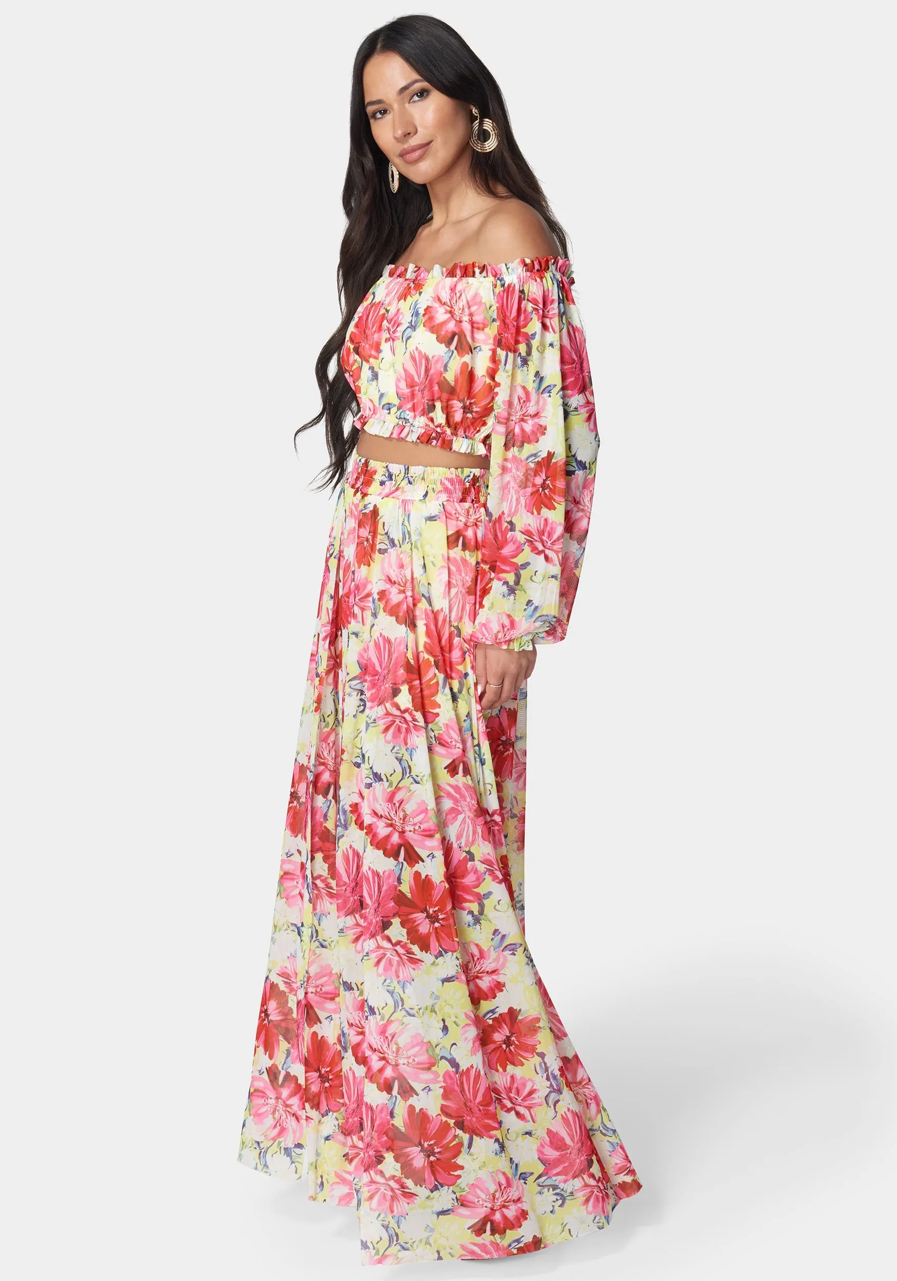 High Slit Two Piece Mesh Dress sold by Bebe product image thumbnail 2