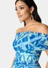 Mesh Off Shoulder Mini Dress sold by Bebe