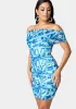 Mesh Off Shoulder Mini Dress sold by Bebe
