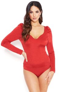 Puff Slv Slinky Knit Bodysuit sold by Bebe