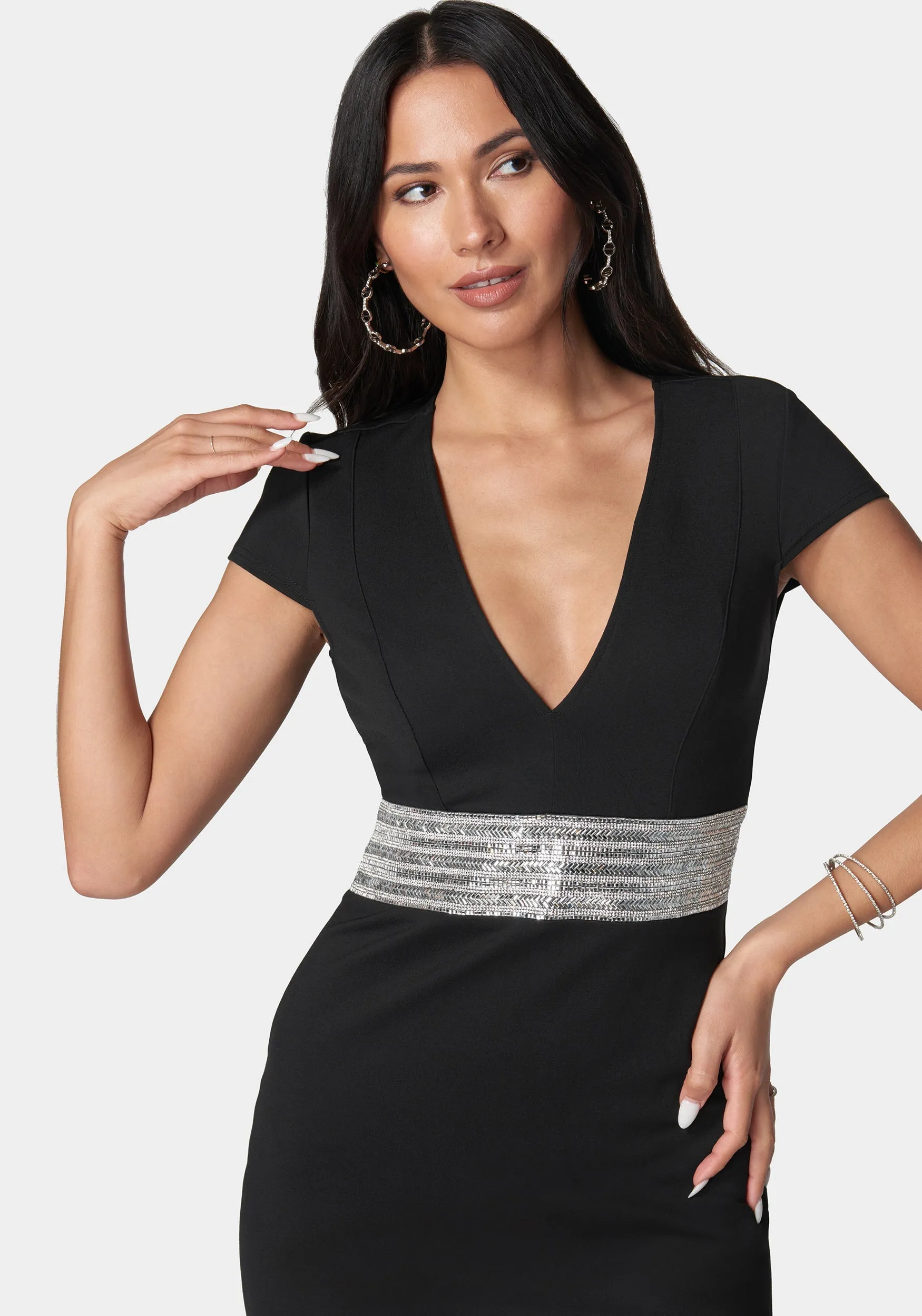 Embellished Waist Mini Dress sold by Bebe product image thumbnail 4