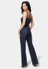 Wide Leg Multi Button Denim Jumpsuit sold by Bebe