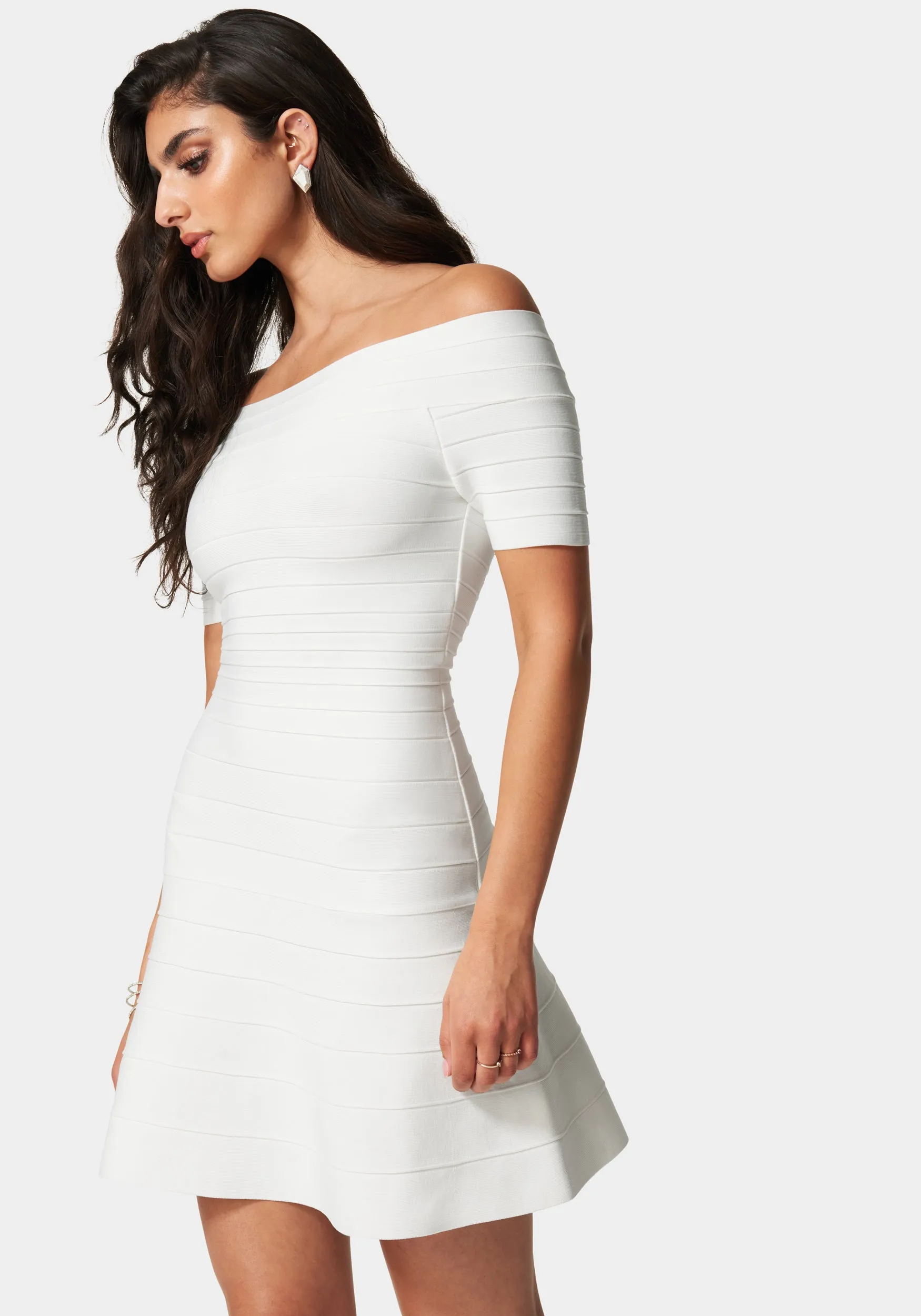 Luxe Bandage Off The Shoulder Dress sold by Bebe product image thumbnail 3