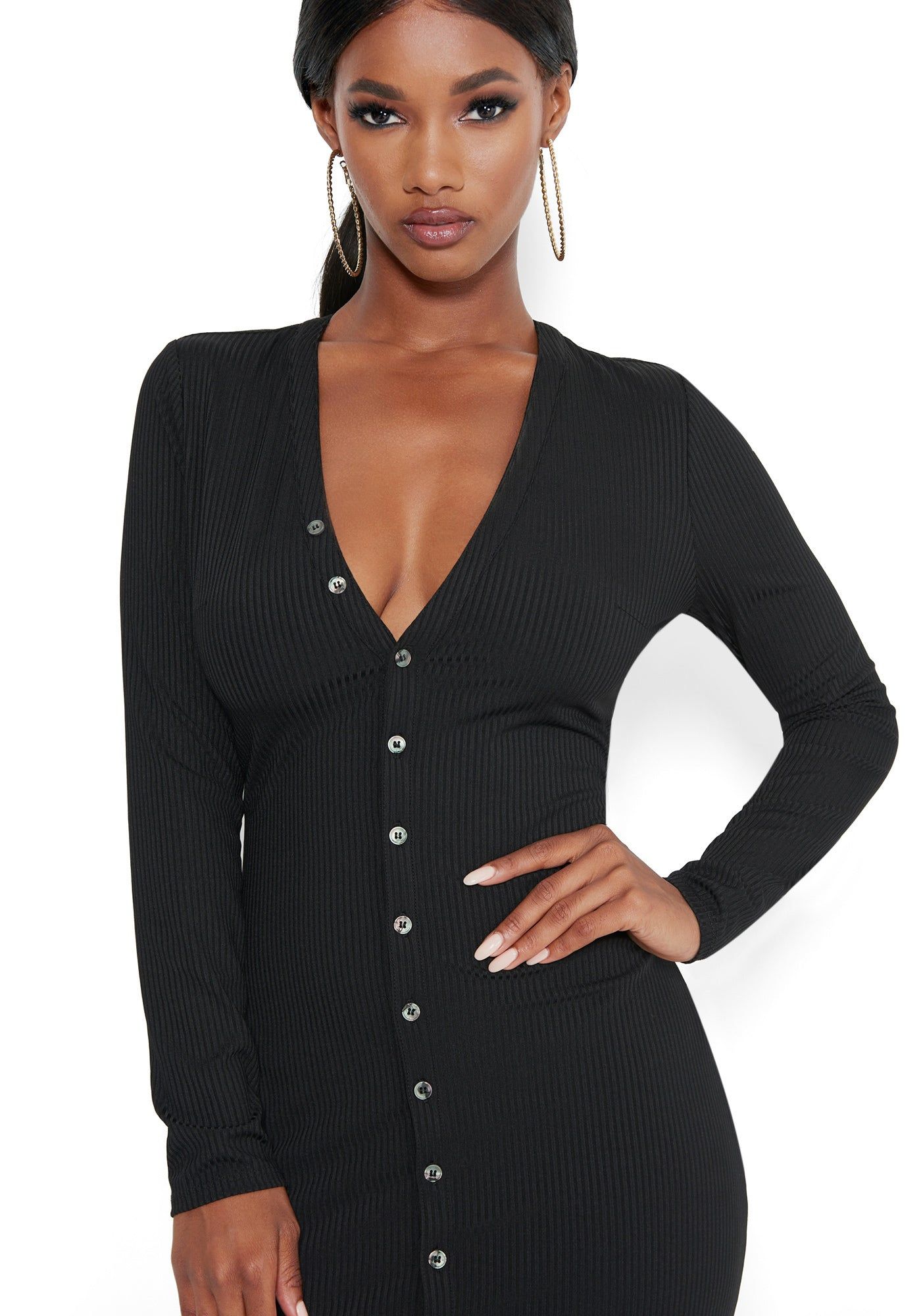 Button Down Midi Dress sold by Bebe product image thumbnail 4