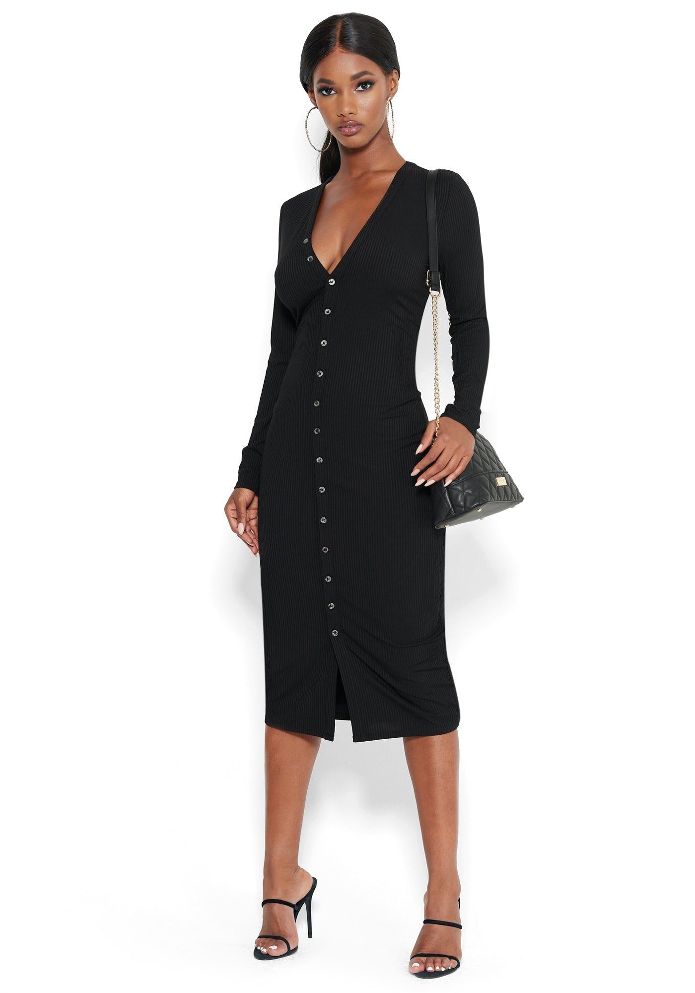 Button Down Midi Dress sold by Bebe
