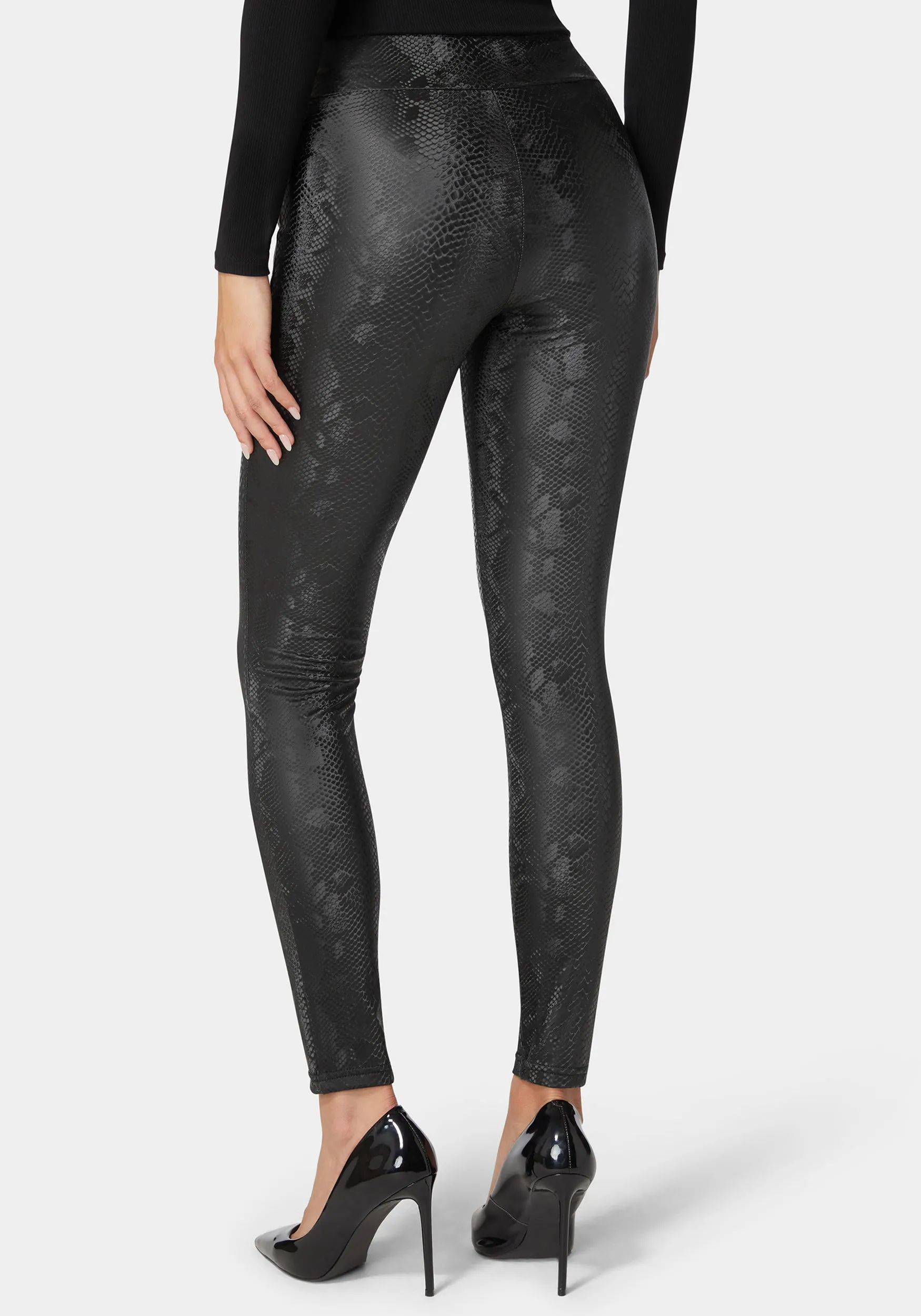 High Waist Embossed Vegan Leather Legging sold by Bebe product image thumbnail 3