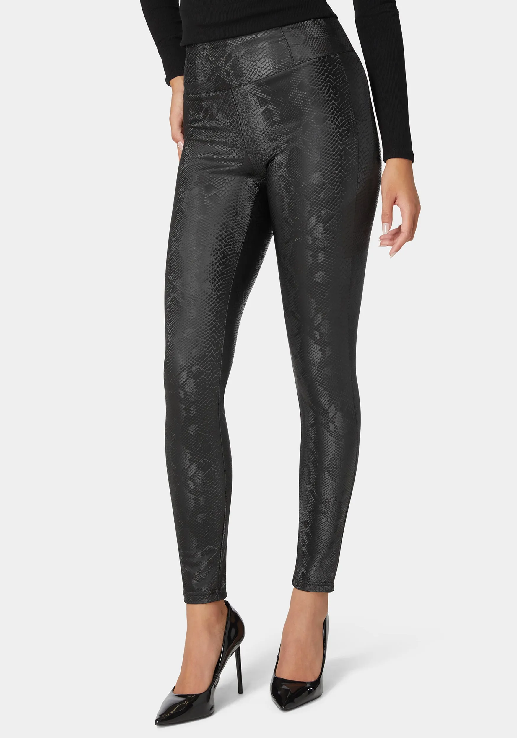 High Waist Embossed Vegan Leather Legging sold by Bebe