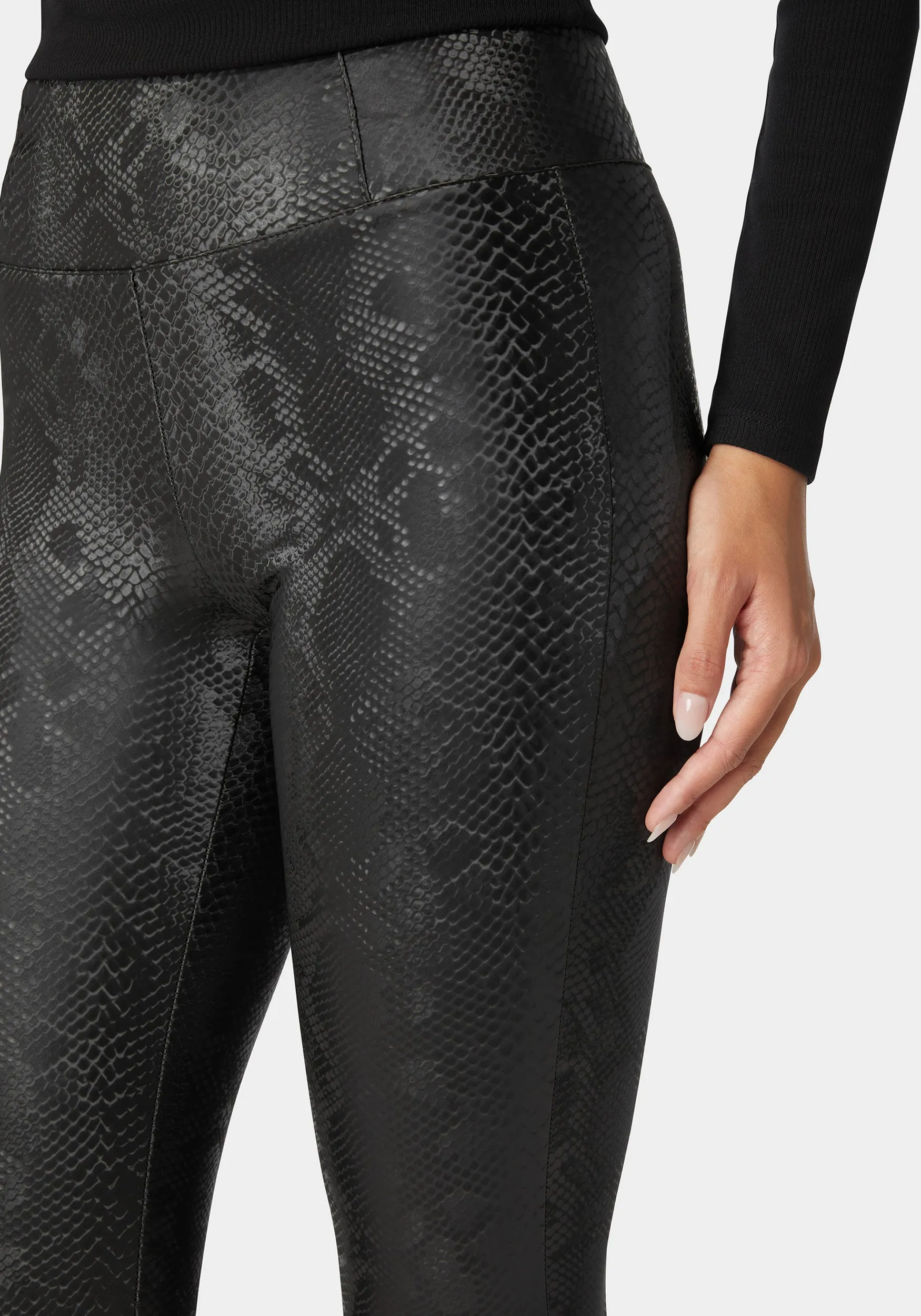 High Waist Embossed Vegan Leather Legging sold by Bebe product image thumbnail 4