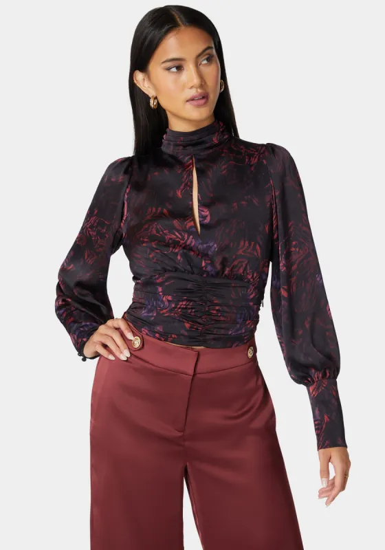 Chintz Yoryu Back Self Tie Long Sleeve Blouse sold by Bebe
