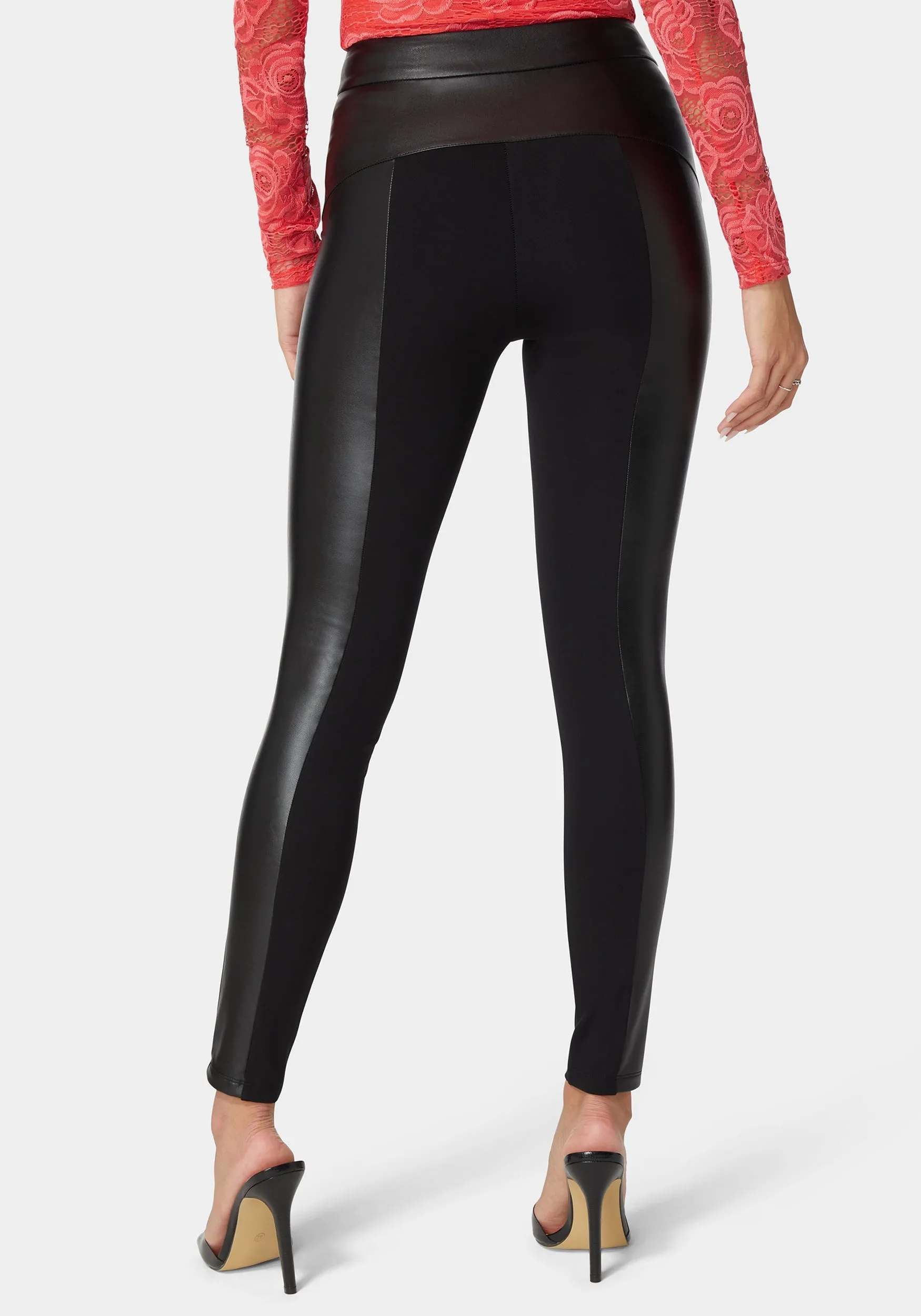 High Waist Vegan Leather Combo Pdr Legging sold by Bebe product image thumbnail 3
