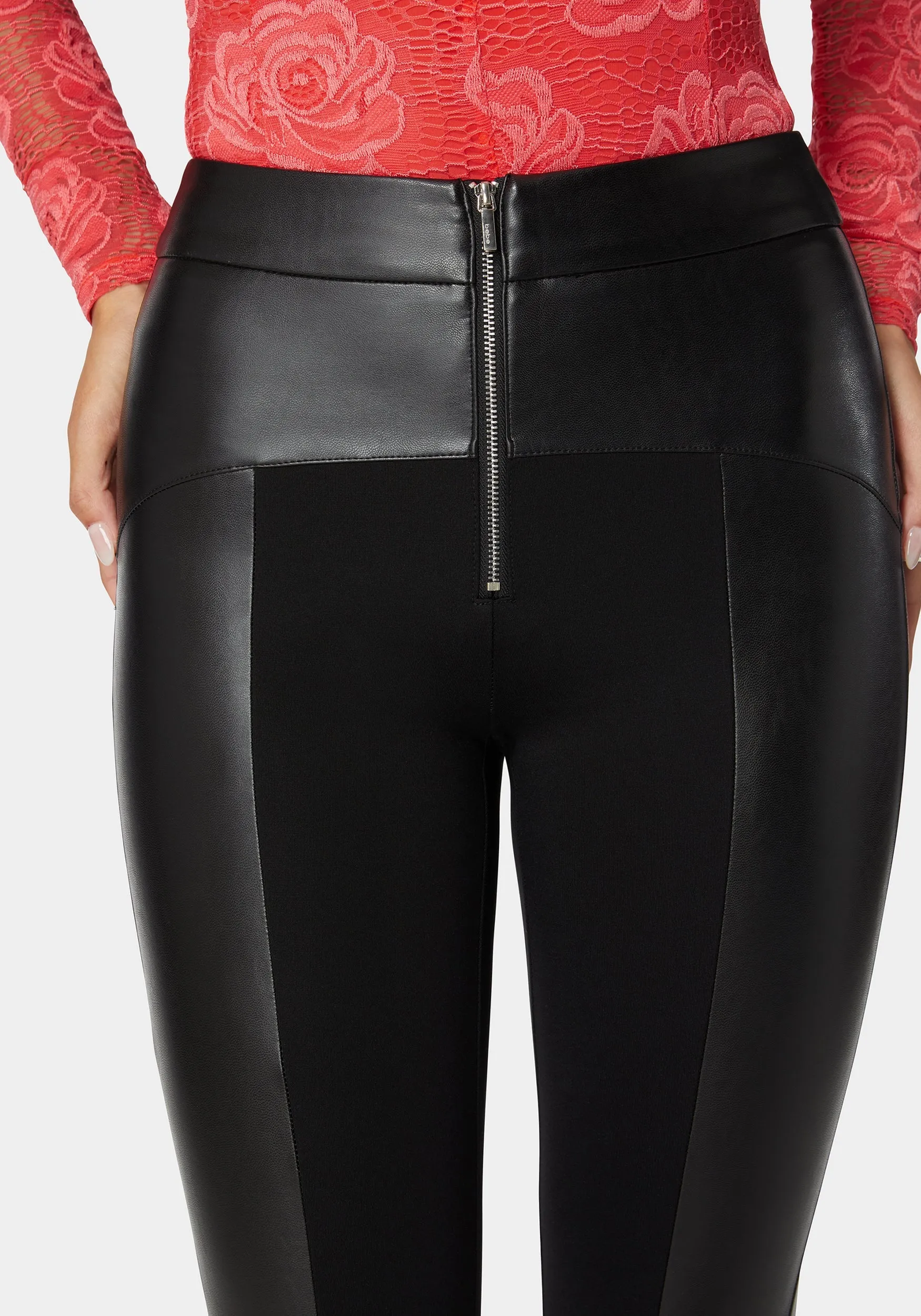 High Waist Vegan Leather Combo Pdr Legging sold by Bebe product image thumbnail 4