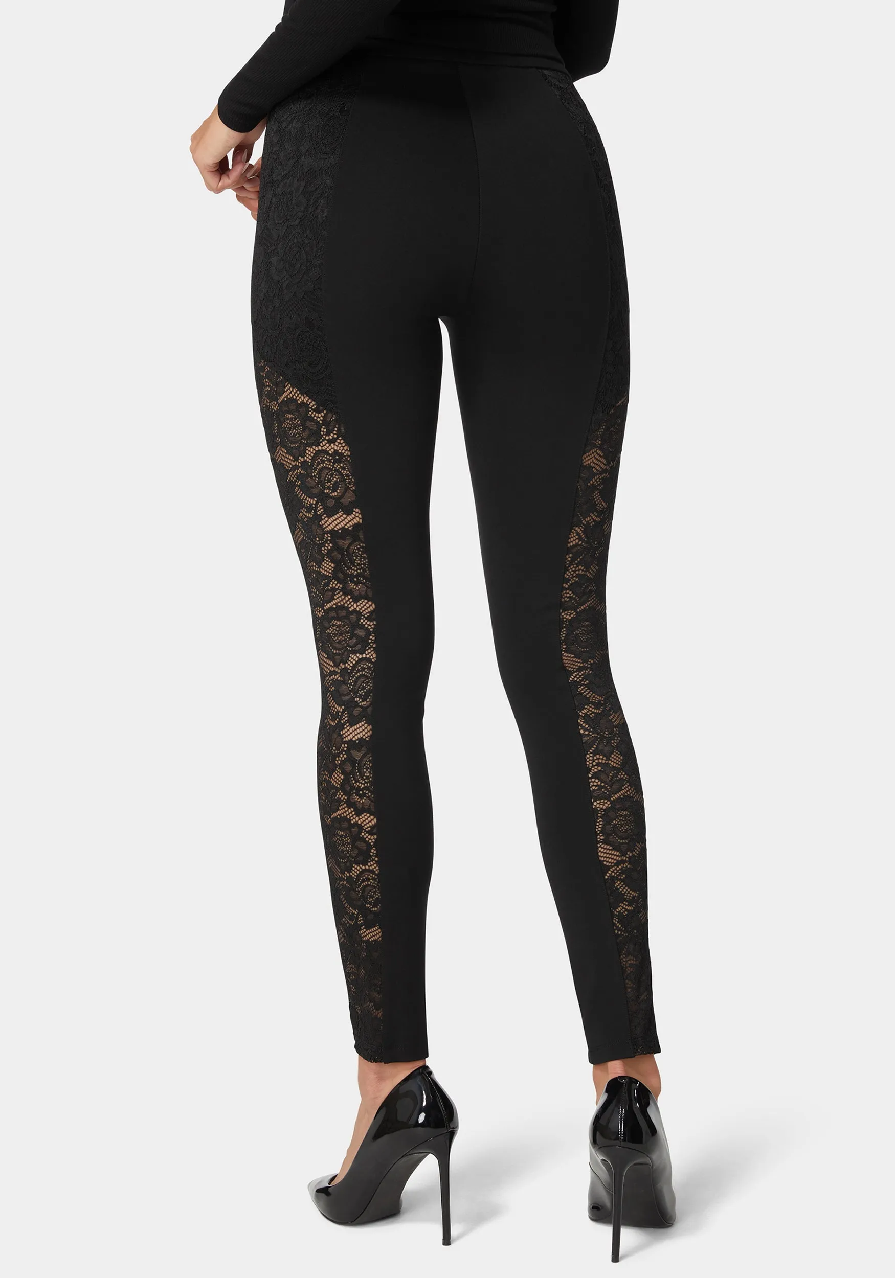 High Waist Lace Combo Insert Pdr Legging sold by Bebe product image thumbnail 3