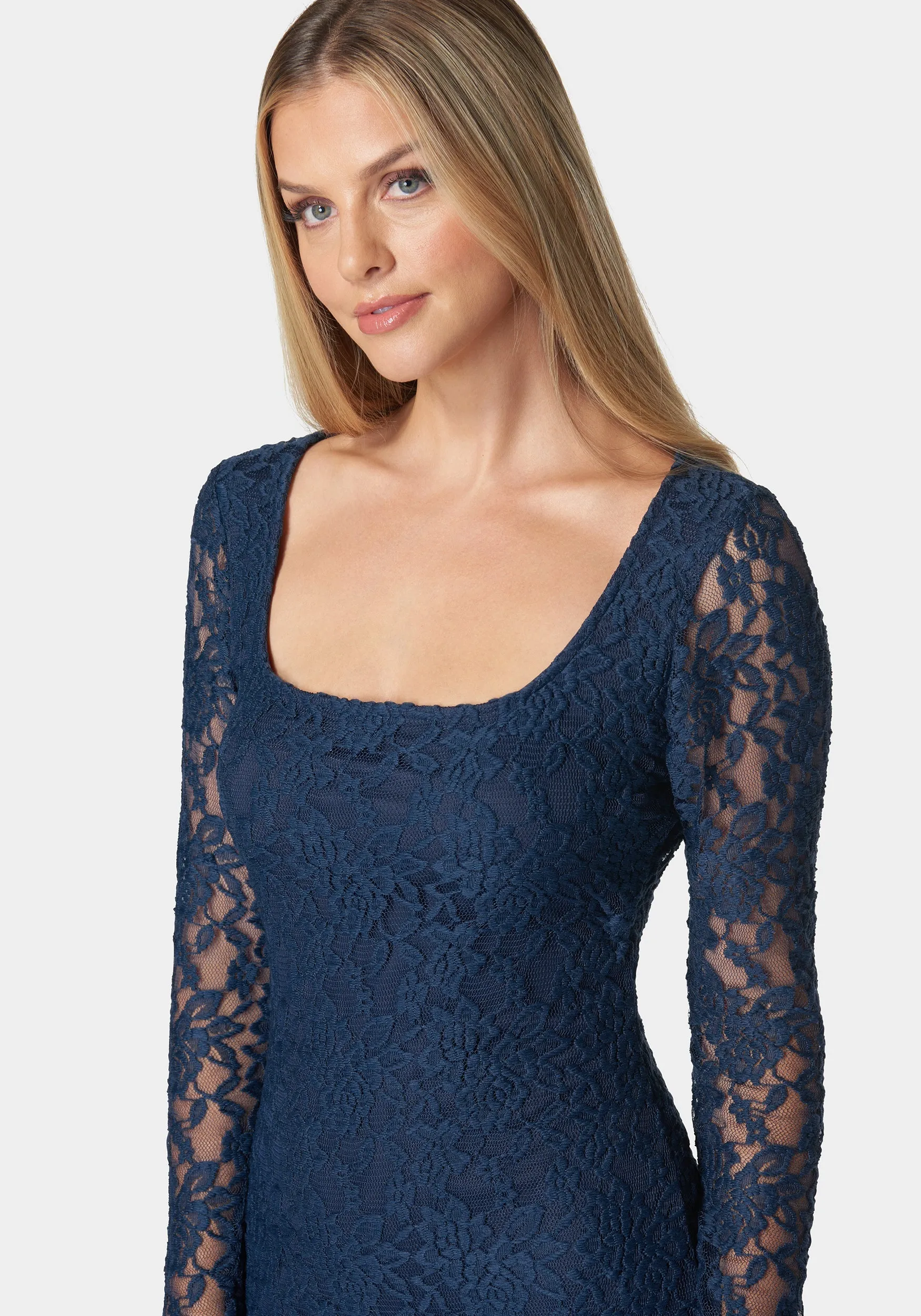 Viviana Square Neck Lace Maxi Dress sold by Bebe product image thumbnail 4