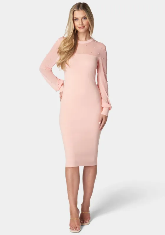 Pearl Mesh Midi Sweater Dress made by Jump