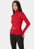 Fitted Turtle Neck Ornate Belt Sweater sold by Bebe