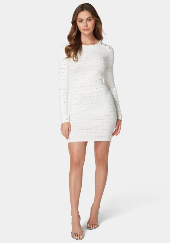 Anastasia Crystal Sweater Dress sold by Bebe