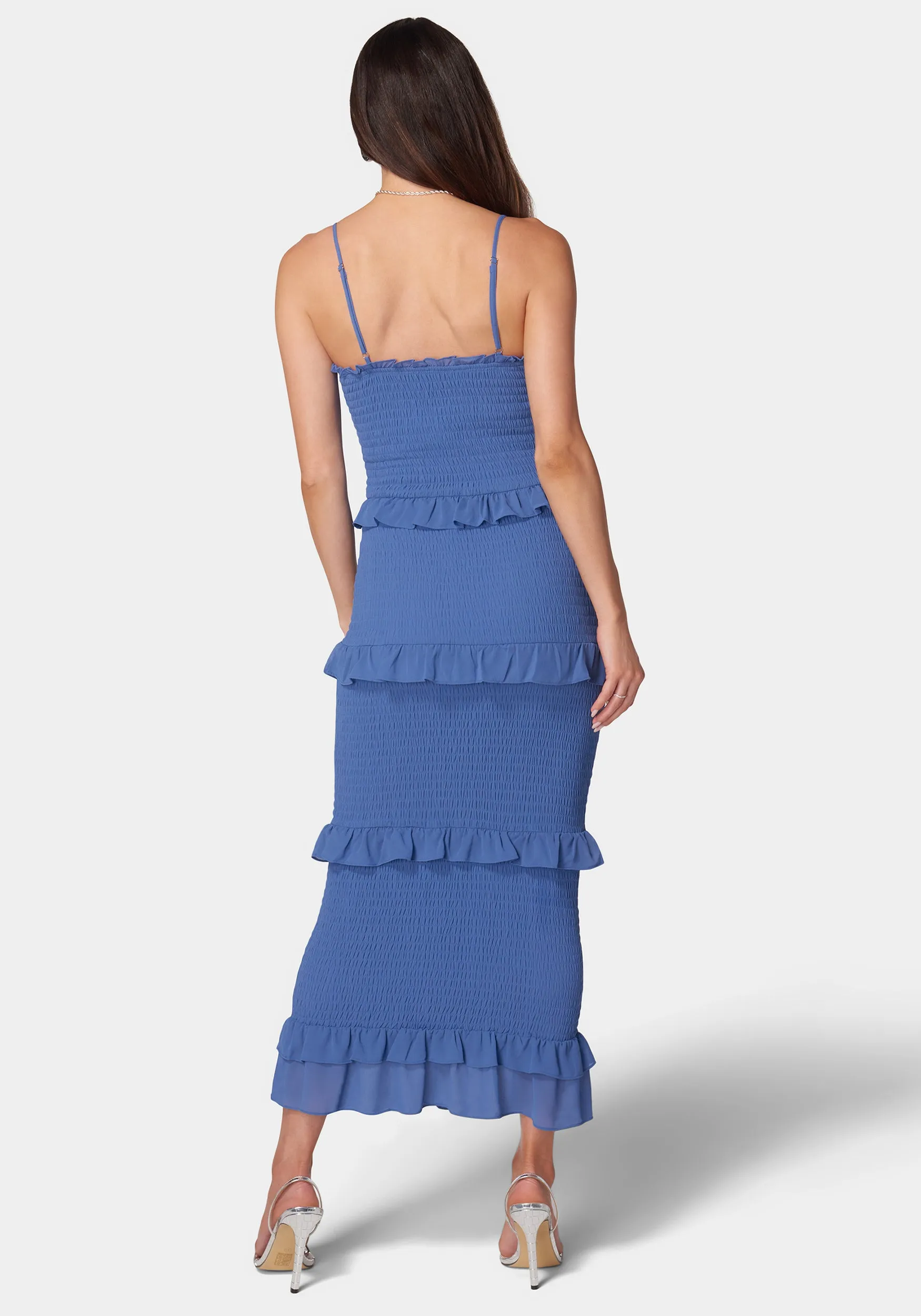 Georgette Smocked Midi Dress sold by Bebe product image thumbnail 3