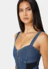 Pdr Combo Zip Front Denim Corset sold by Bebe