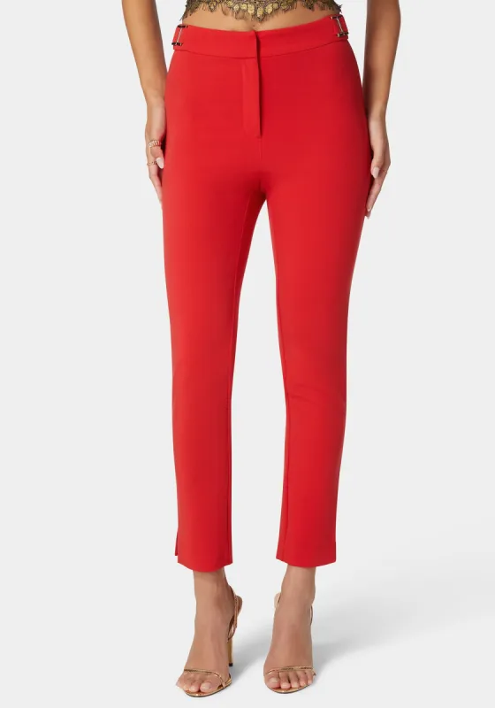 Natural Waist Side Tab Skinny Leg Twill Pant sold by Bebe