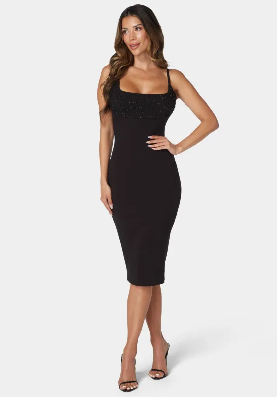 Valentina Embellished Midi Dress sold by Bebe