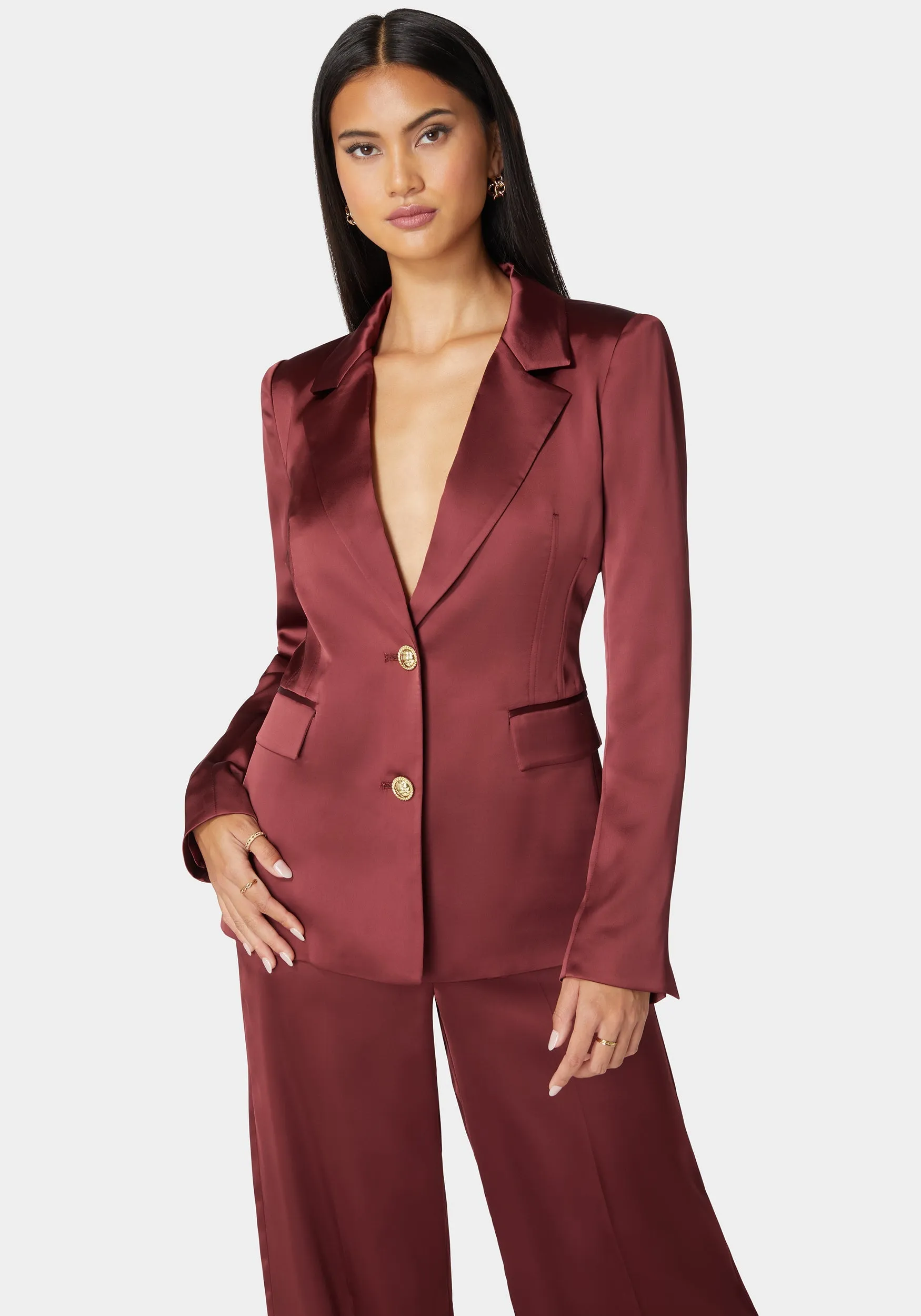 Tailored Satin Blazer sold by Bebe