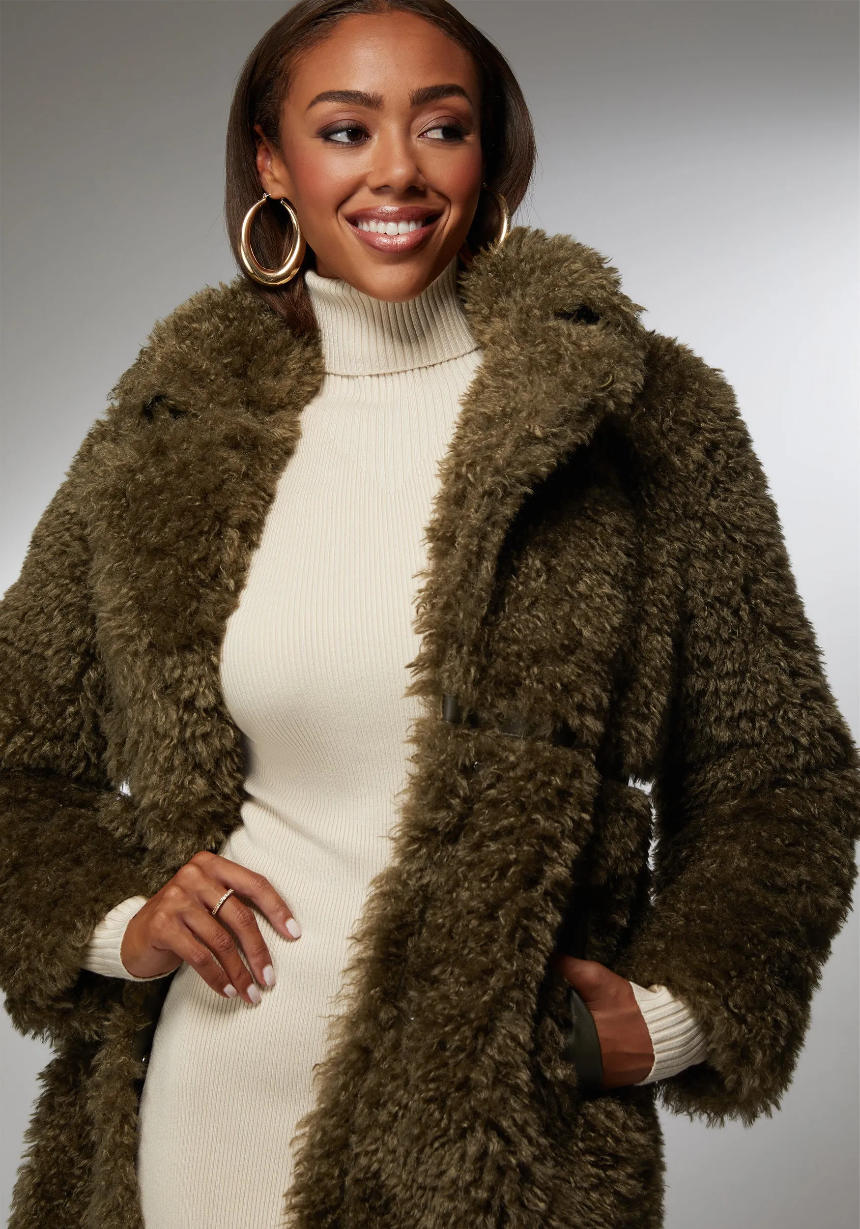 Faux Fur Maxi Coat sold by Bebe product image thumbnail 4