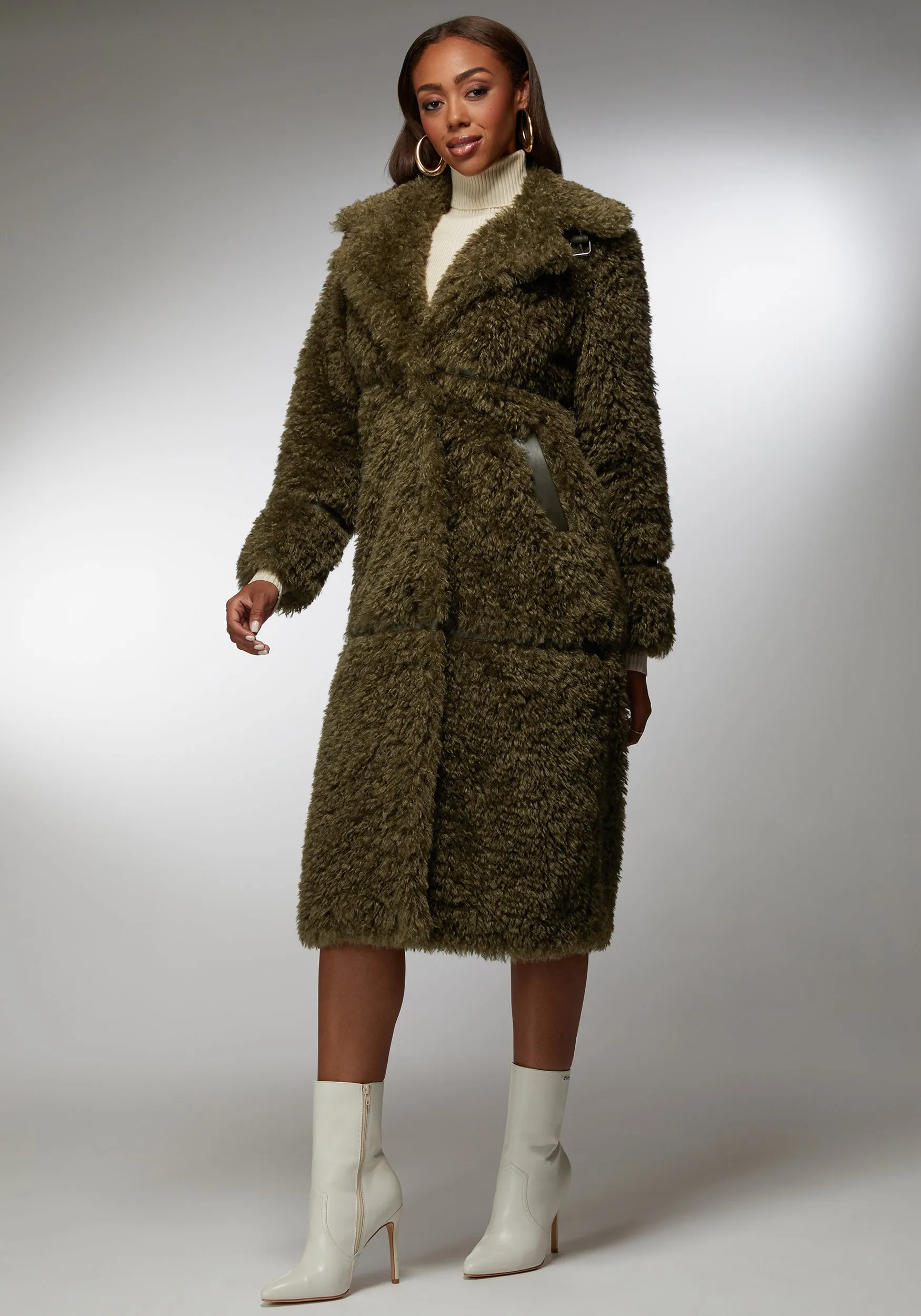 Faux Fur Maxi Coat sold by Bebe