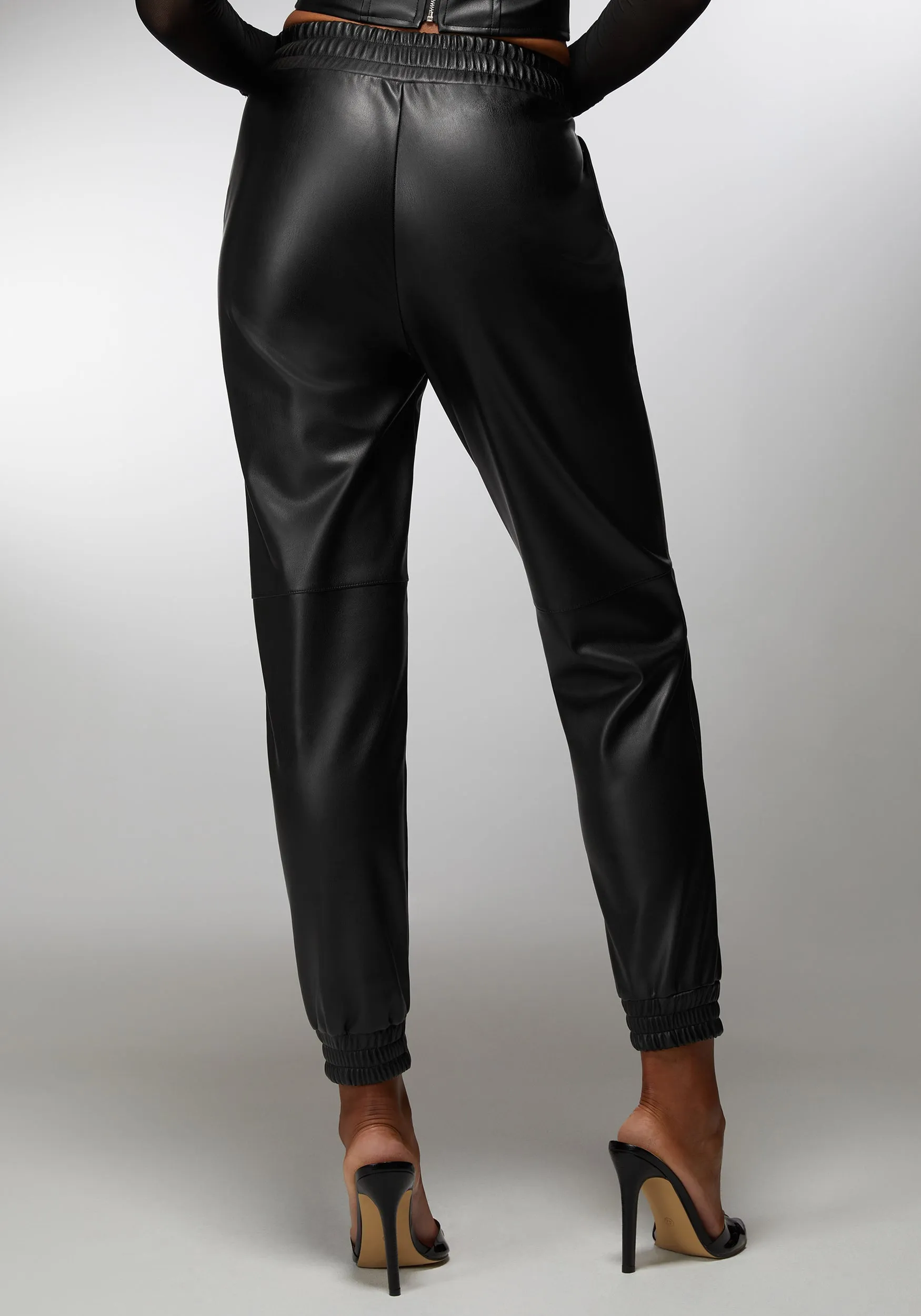Natural Waist Vegan Leather Jogger sold by Bebe product image thumbnail 3