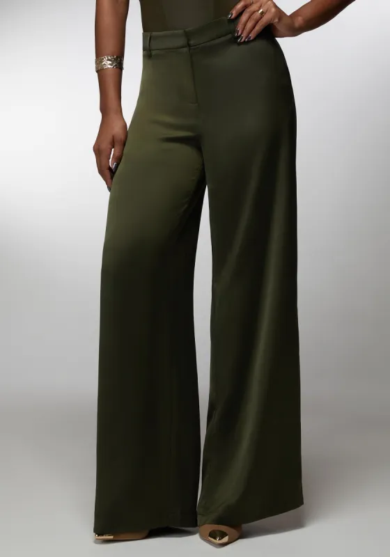 High Waist Satin Ultra Wide Leg Pant sold by Bebe