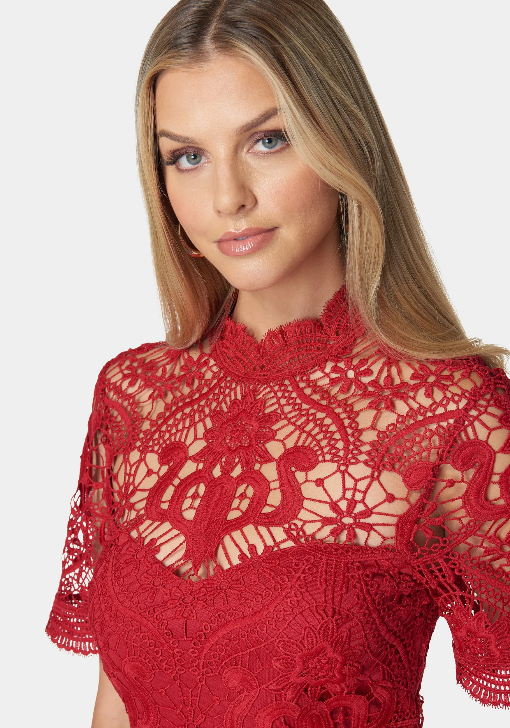 Flounce Lace Mini Dress sold by Bebe product image thumbnail 4