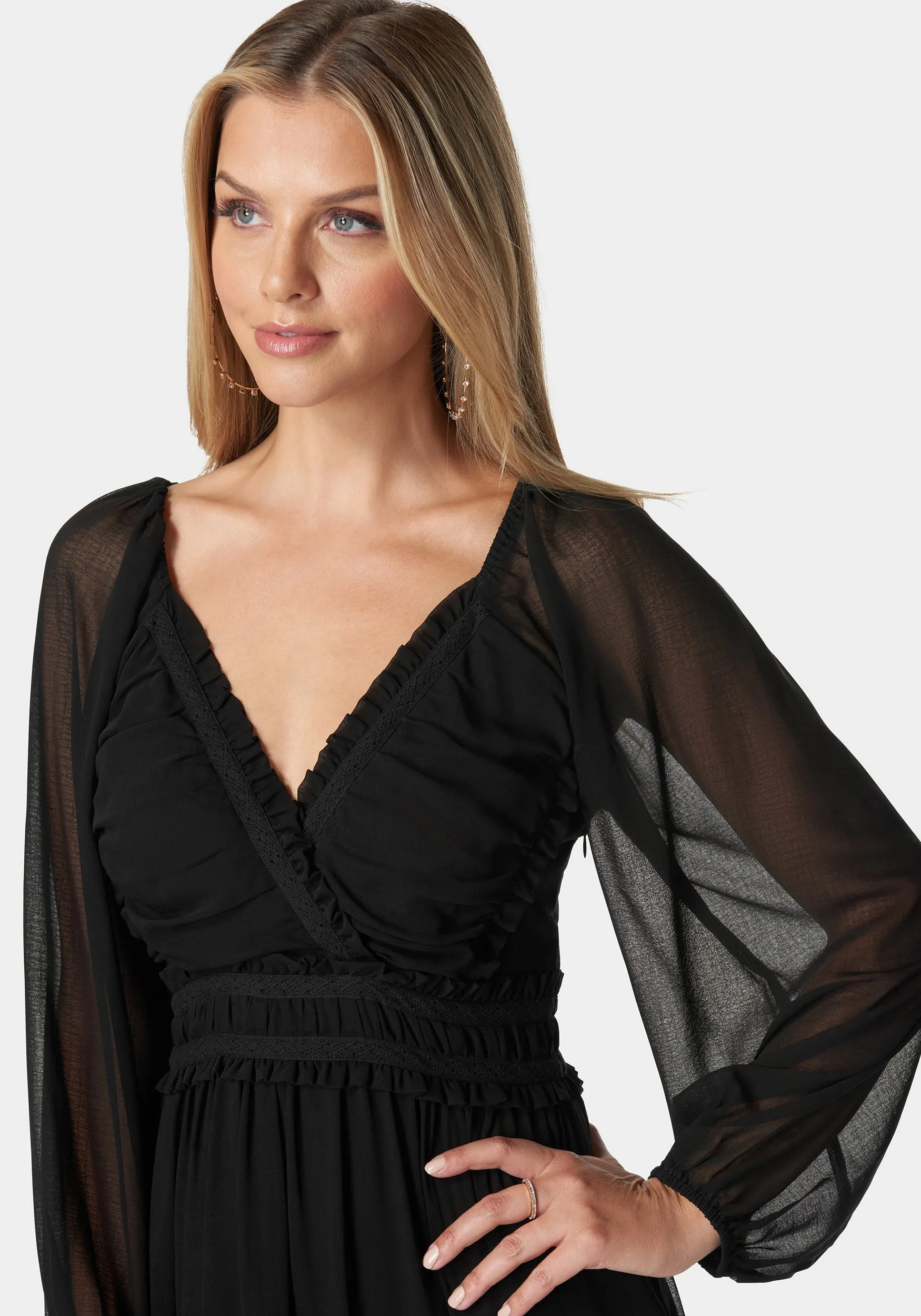 Jasmine Lace Up Midi Dress sold by Bebe product image thumbnail 4