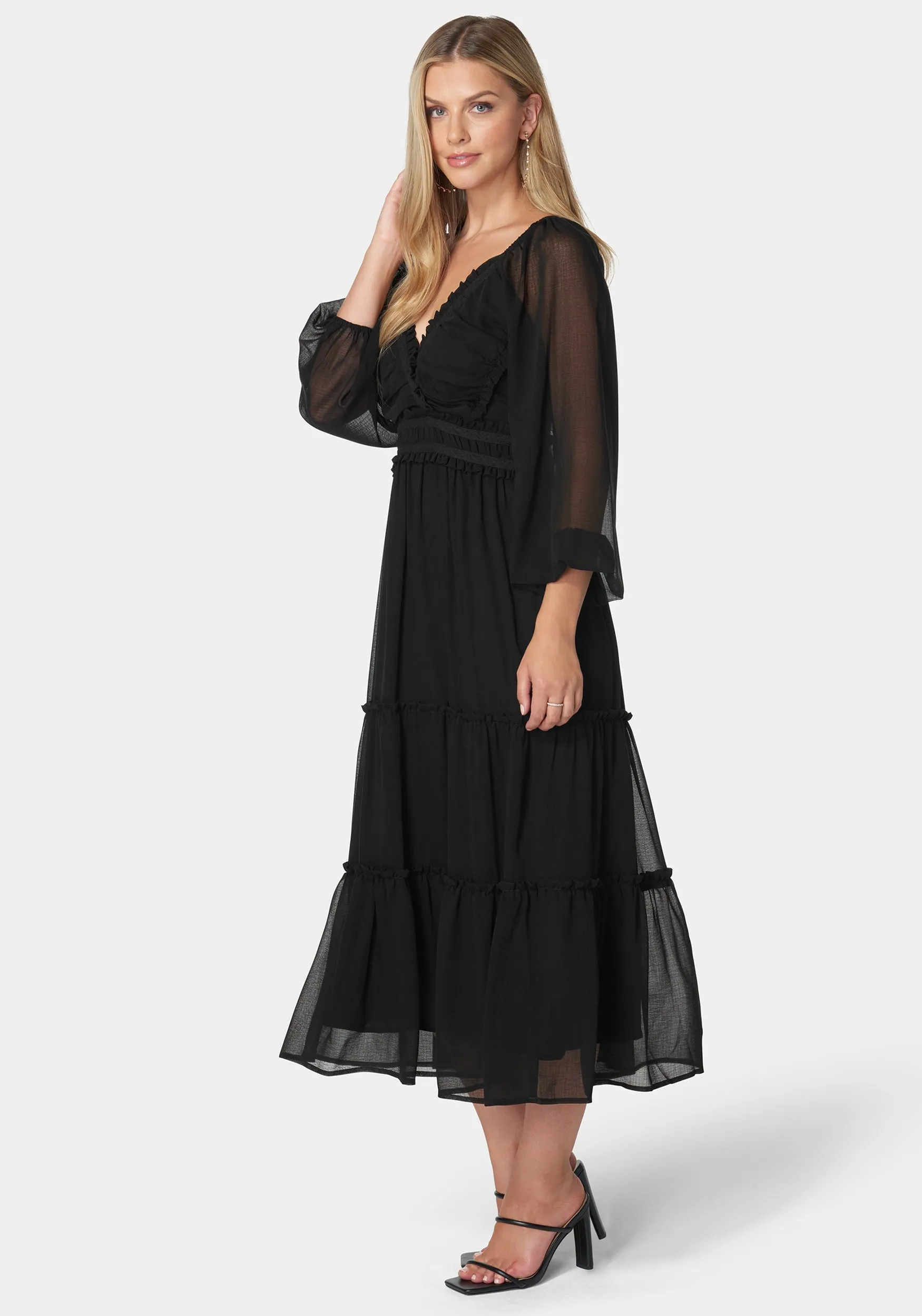 Jasmine Lace Up Midi Dress sold by Bebe product image thumbnail 2