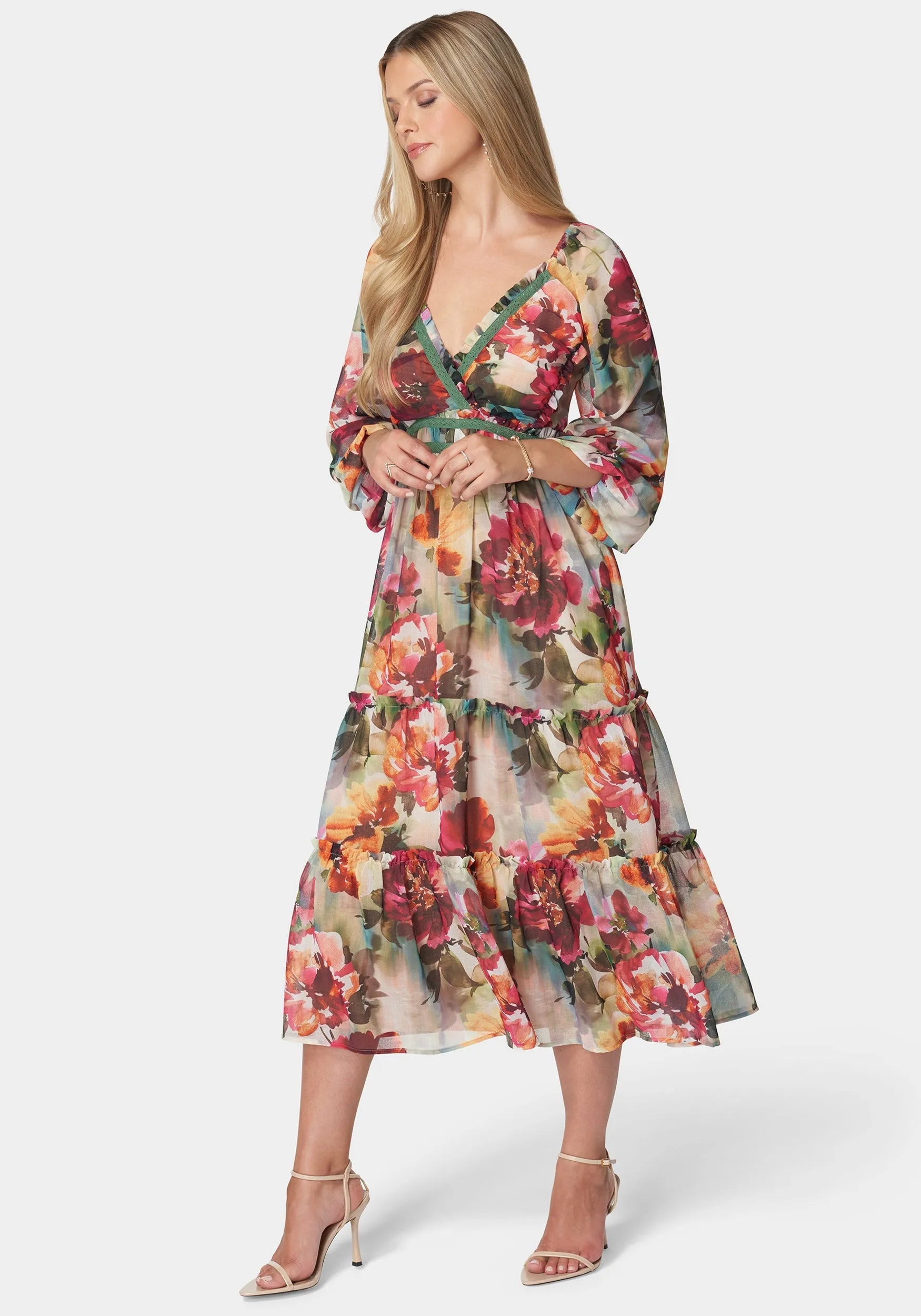 Jasmine Lace Up Midi Dress sold by Bebe product image thumbnail 2