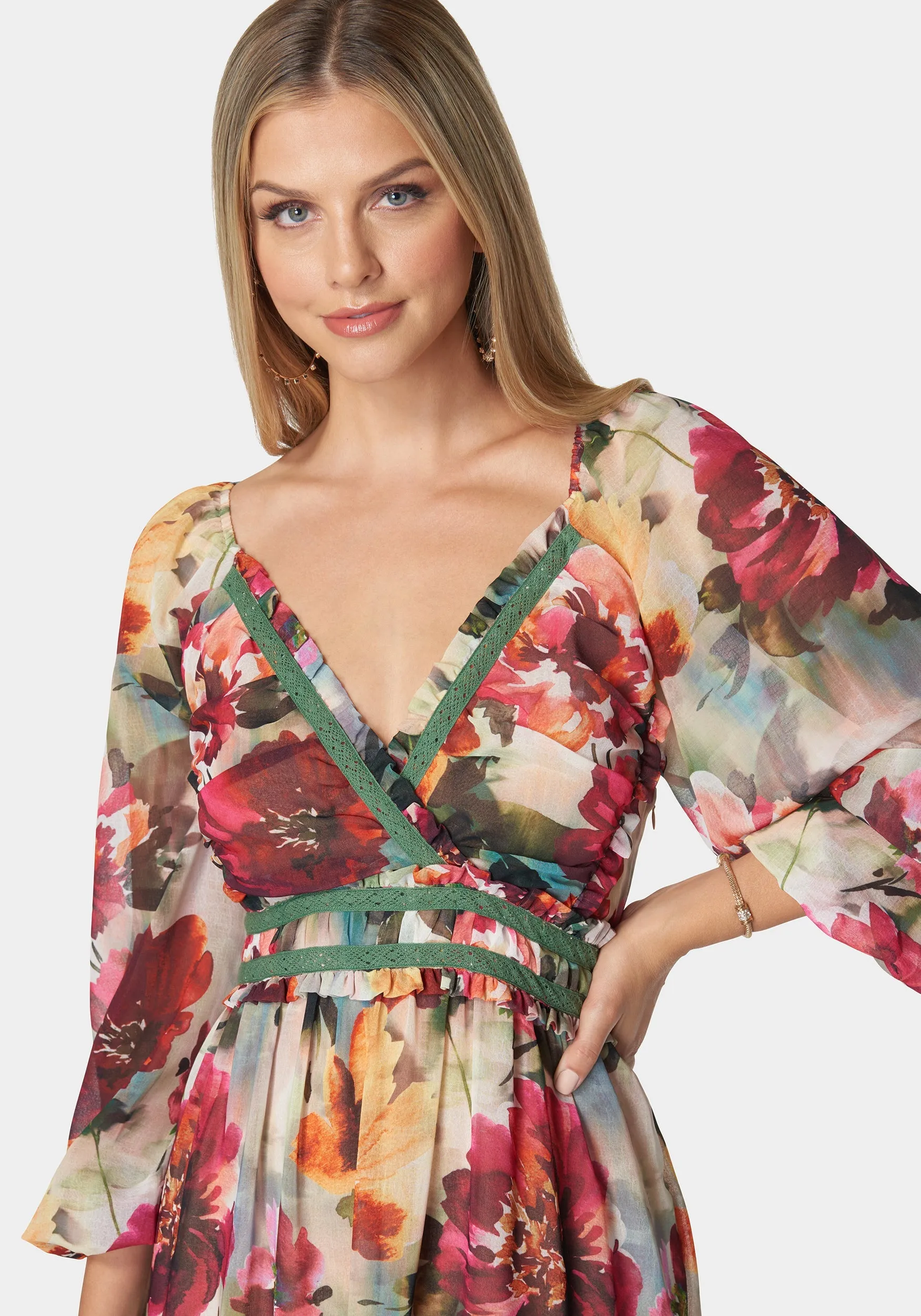 Jasmine Lace Up Midi Dress sold by Bebe product image thumbnail 4