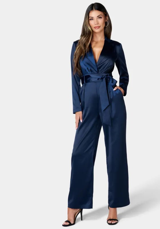 Satin Blazer Jumpsuit sold by Bebe