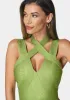 Foiled Halter Bandage Mini Dress sold by Bebe